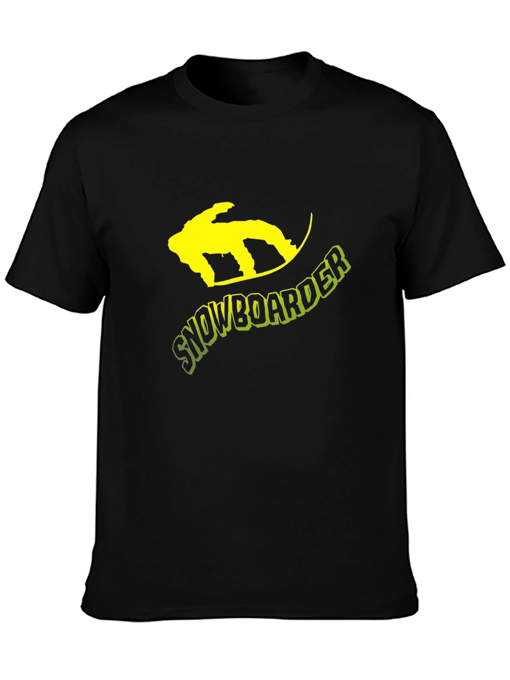 Snowboarder Graphic Tee - Black Cotton T-Shirt