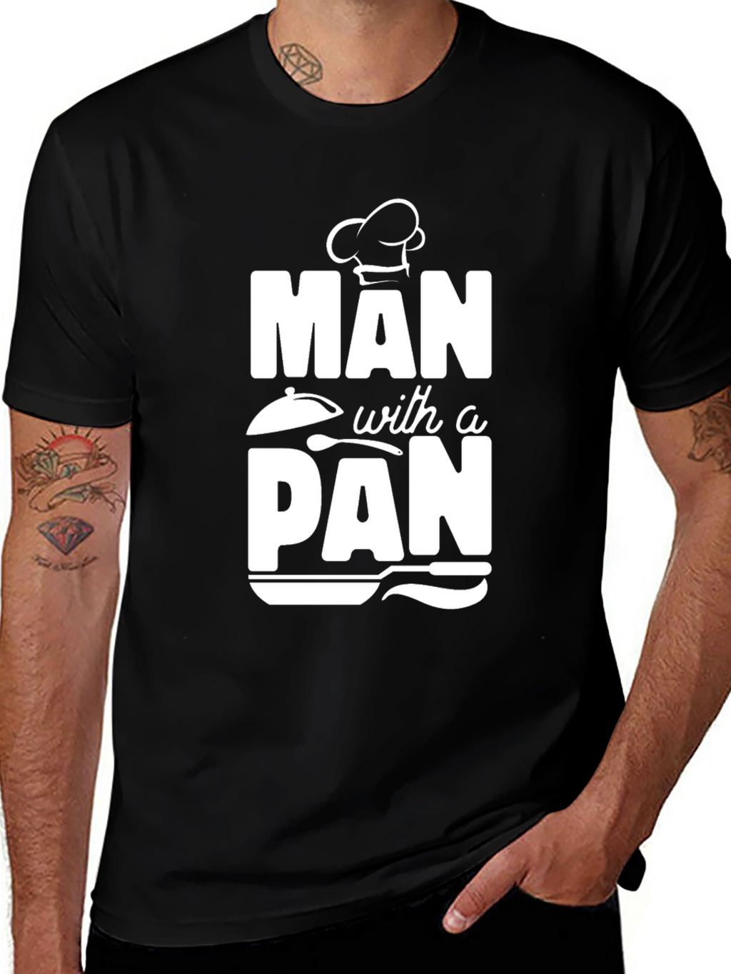 Man with a Pan T-Shirt - Chef Cooking Gift