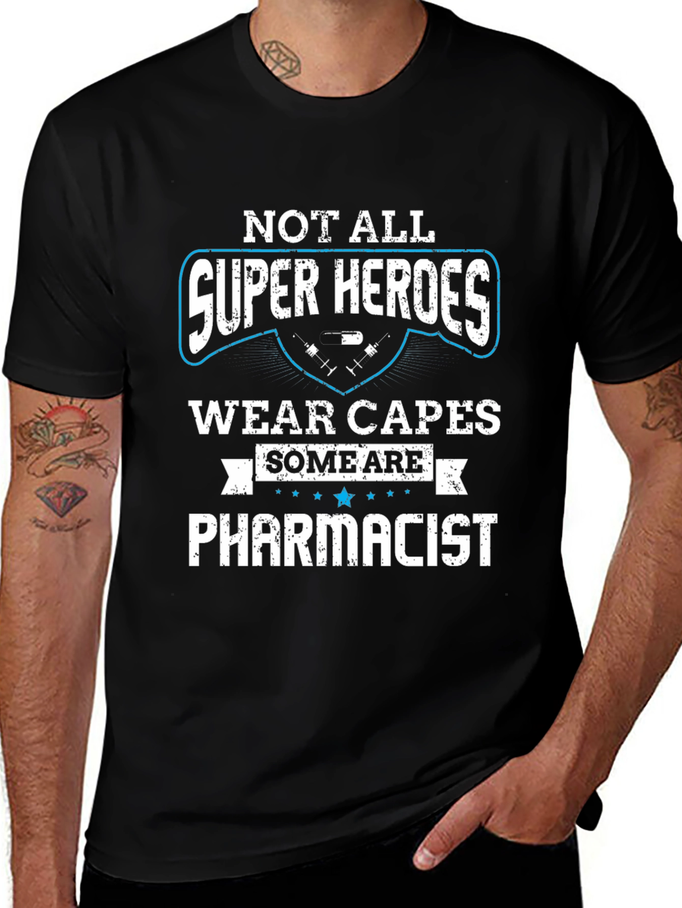 Pharmacist Super Hero Graphic T-Shirt