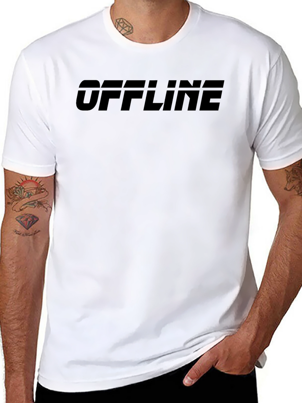 OFFLINE Graphic Tee - Black Casual T-Shirt