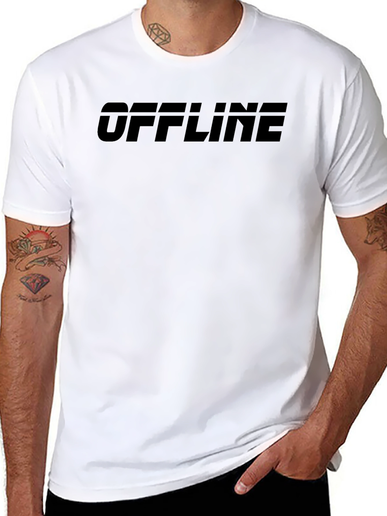 OFFLINE Graphic Tee - Black Casual T-Shirt
