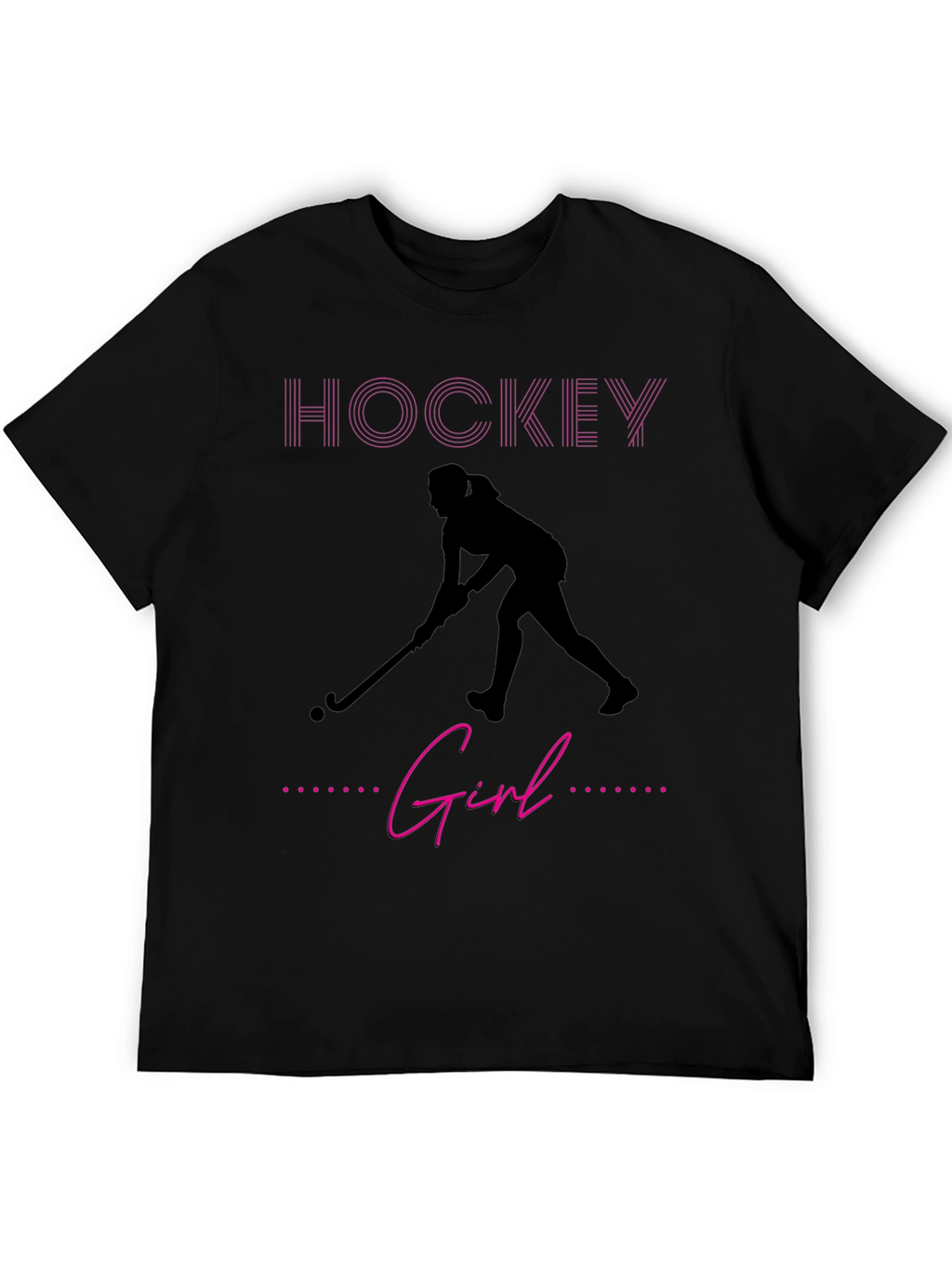 Hockey Girl Graphic Tee - Sporty Black T-Shirt