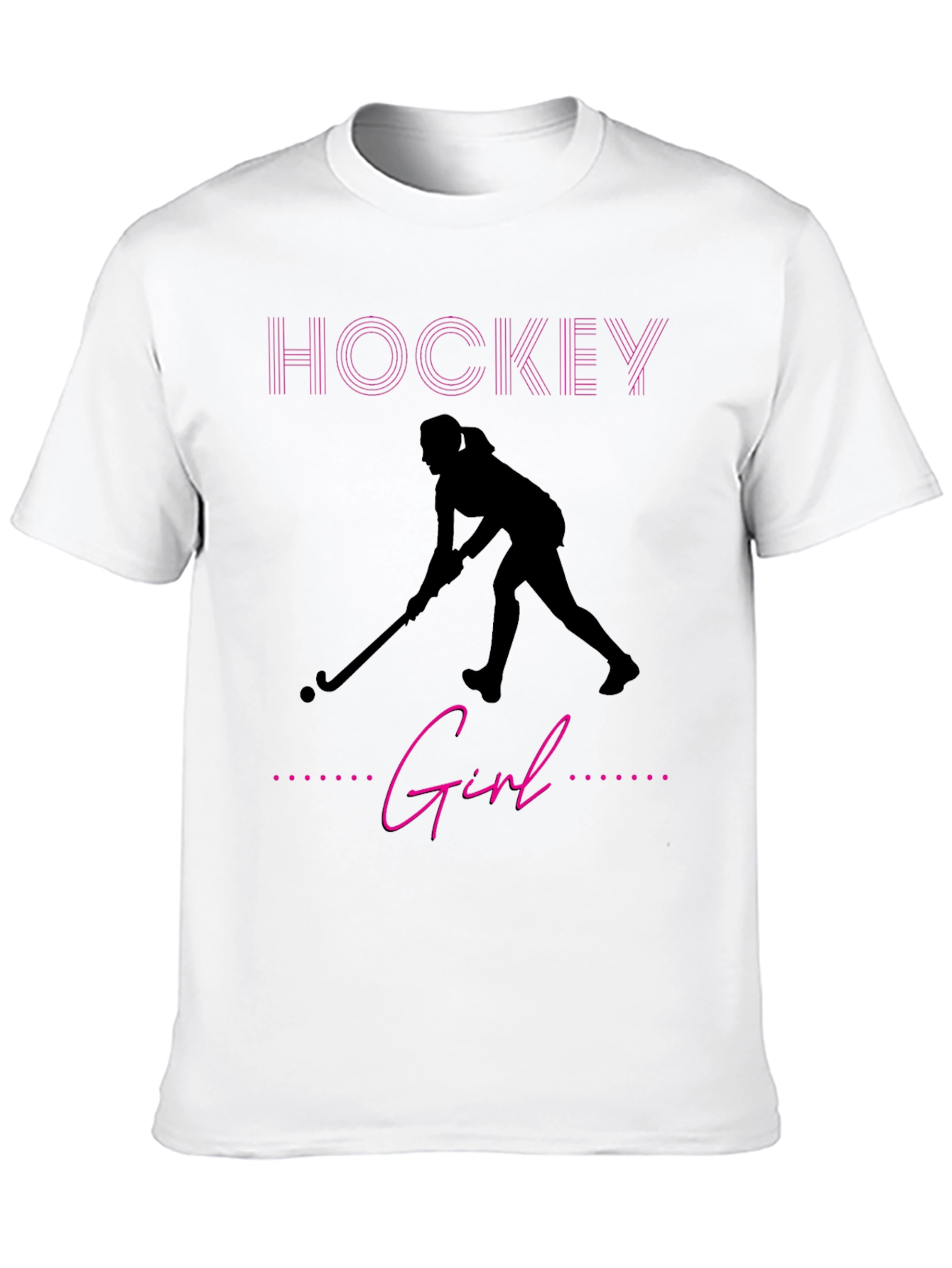 Hockey Girl Graphic Tee - Sporty Black T-Shirt