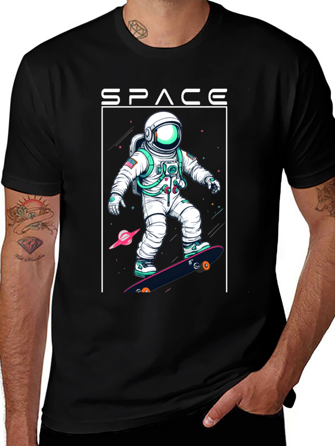Space Astronaut Skateboard T-Shirt