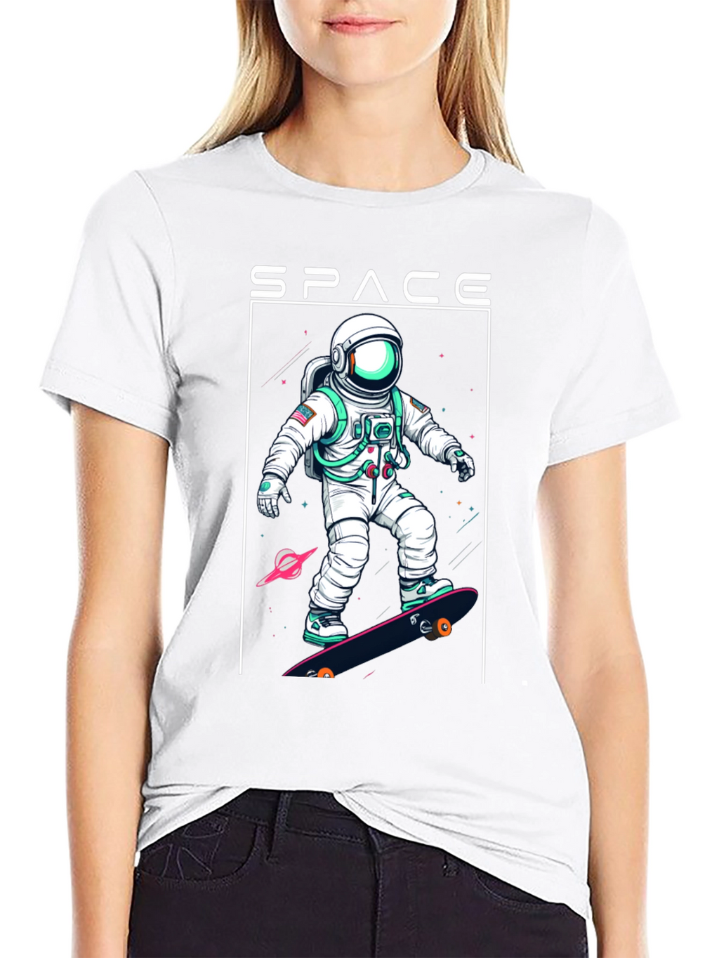 Space Astronaut Skateboard T-Shirt