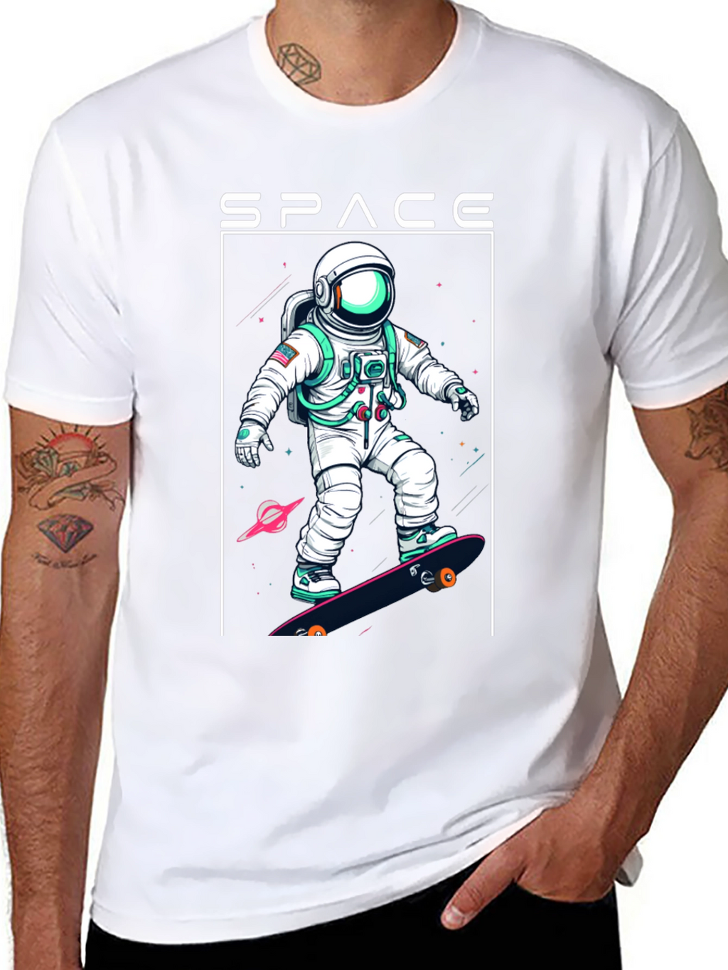 Space Astronaut Skateboard T-Shirt