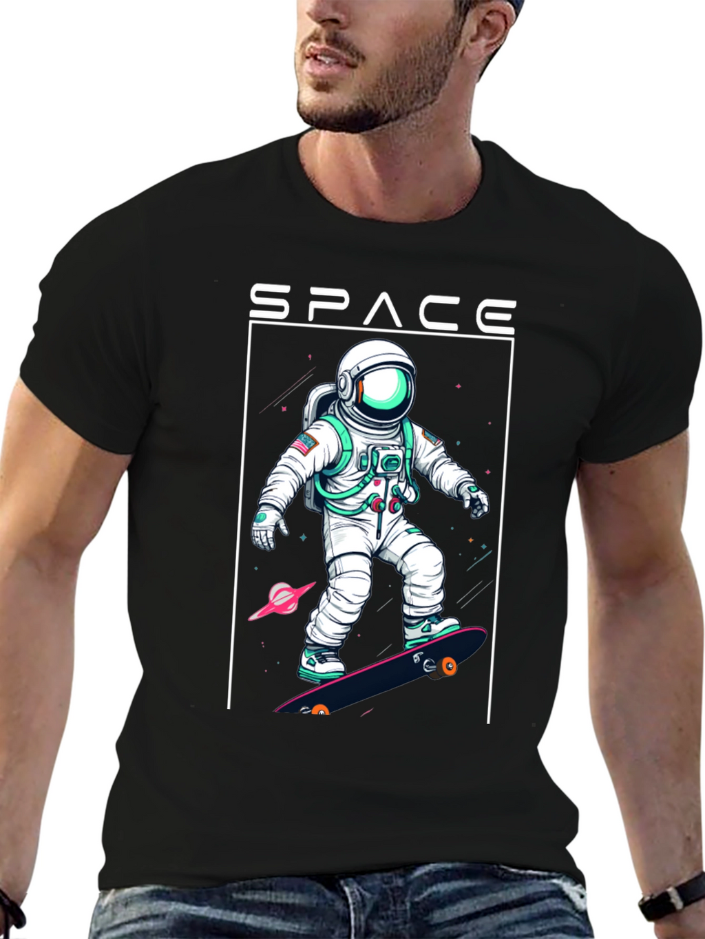 Space Astronaut Skateboard T-Shirt