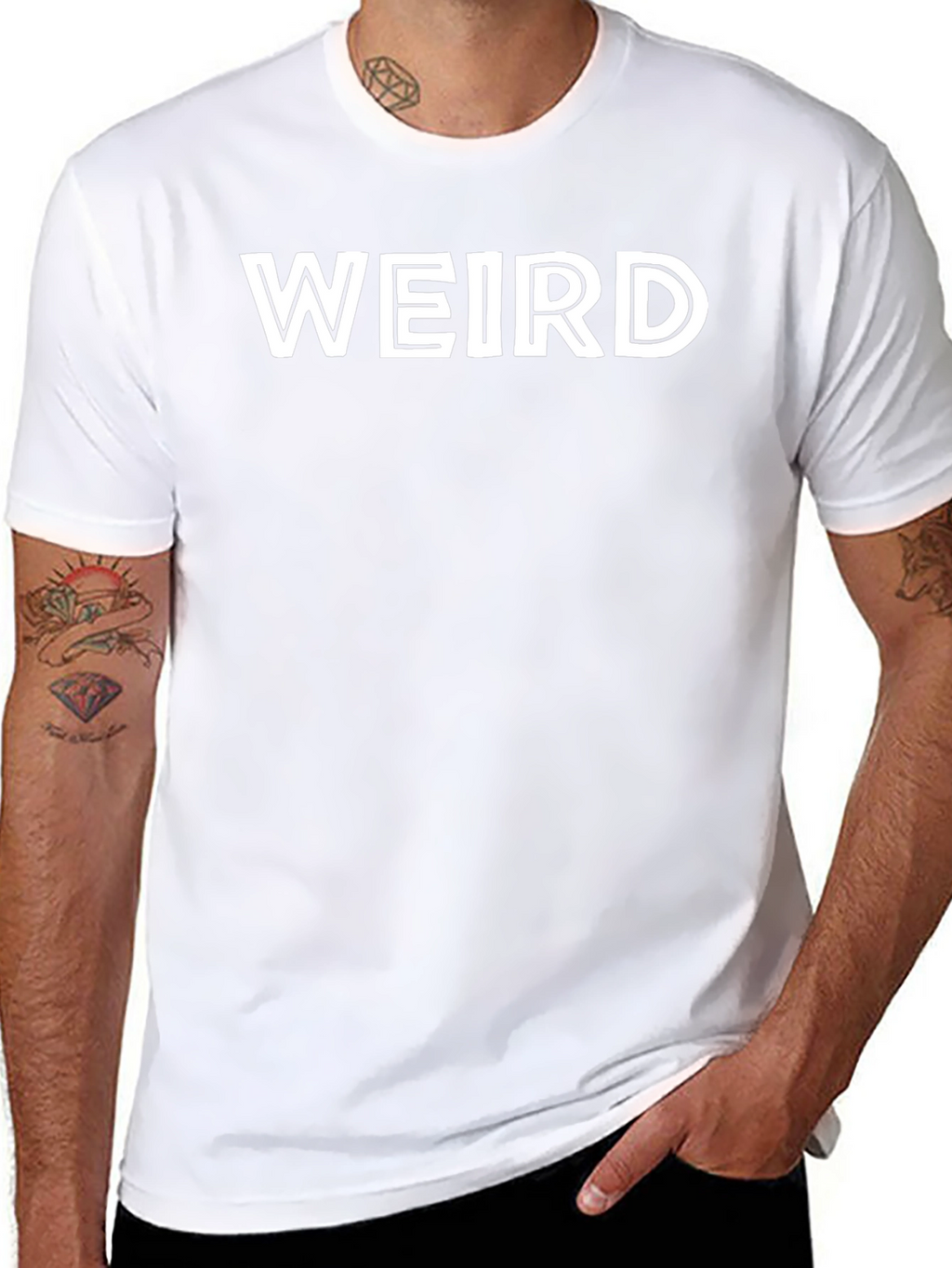 Weird Graphic Print Black T-Shirt