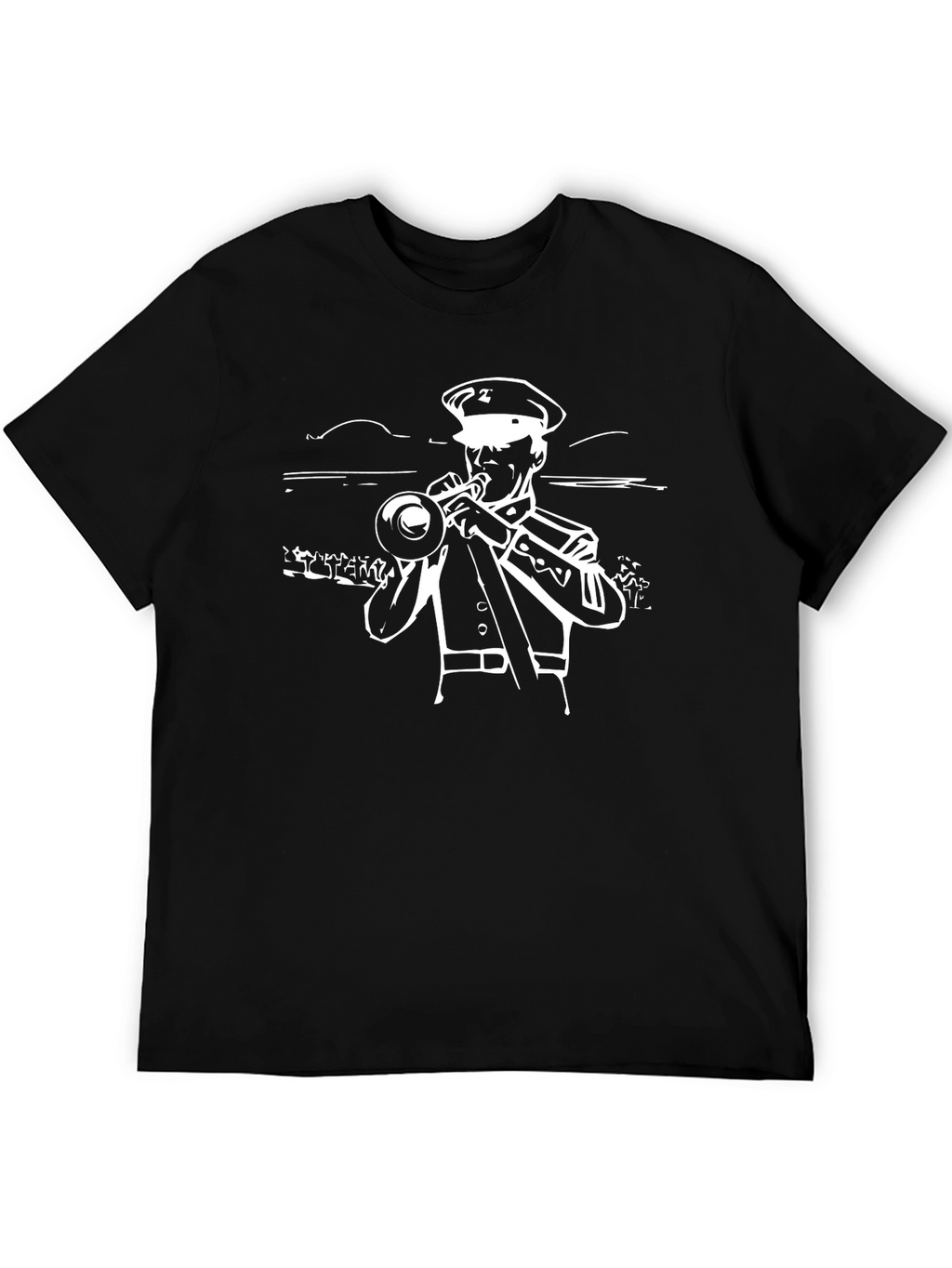 Marching Band Trumpet Player Graphic Tee - Black