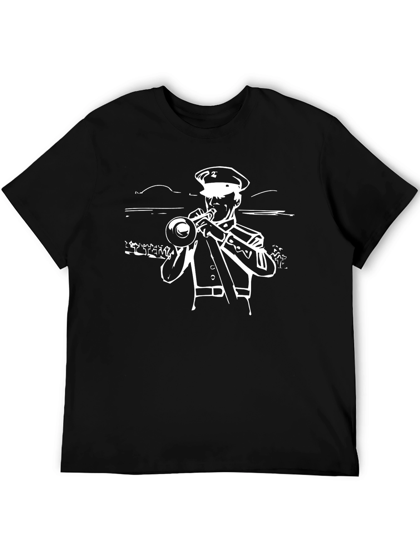 Marching Band Trumpet Player Graphic Tee - Black