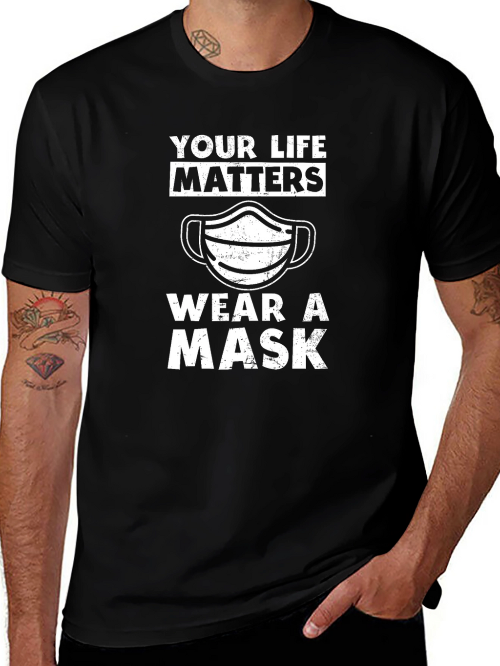 Your Life Matters Wear a Mask Graphic T-Shirt