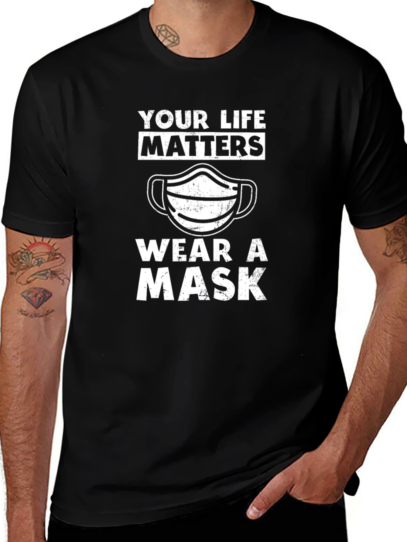 Your Life Matters Wear a Mask Graphic T-Shirt