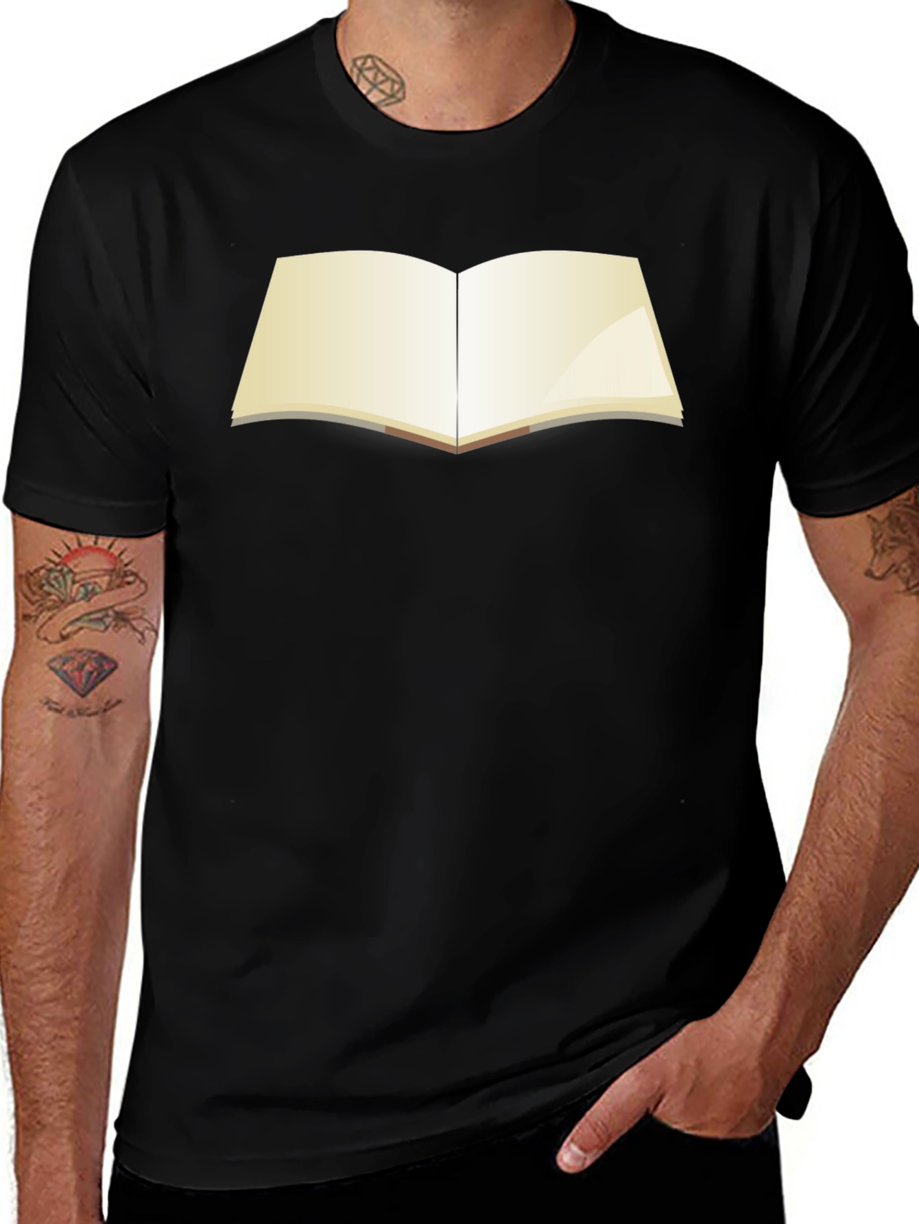 Open Book Graphic T-Shirt - Black Unisex Tee