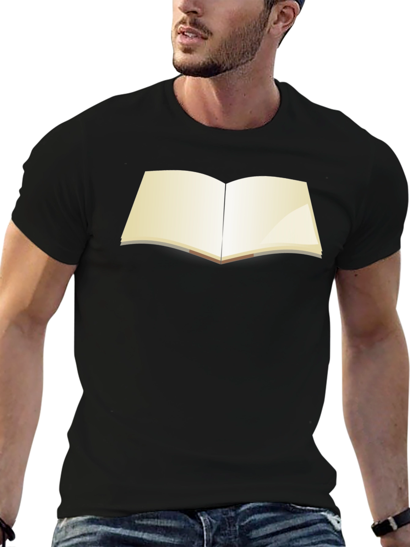 Open Book Graphic T-Shirt - Black Unisex Tee