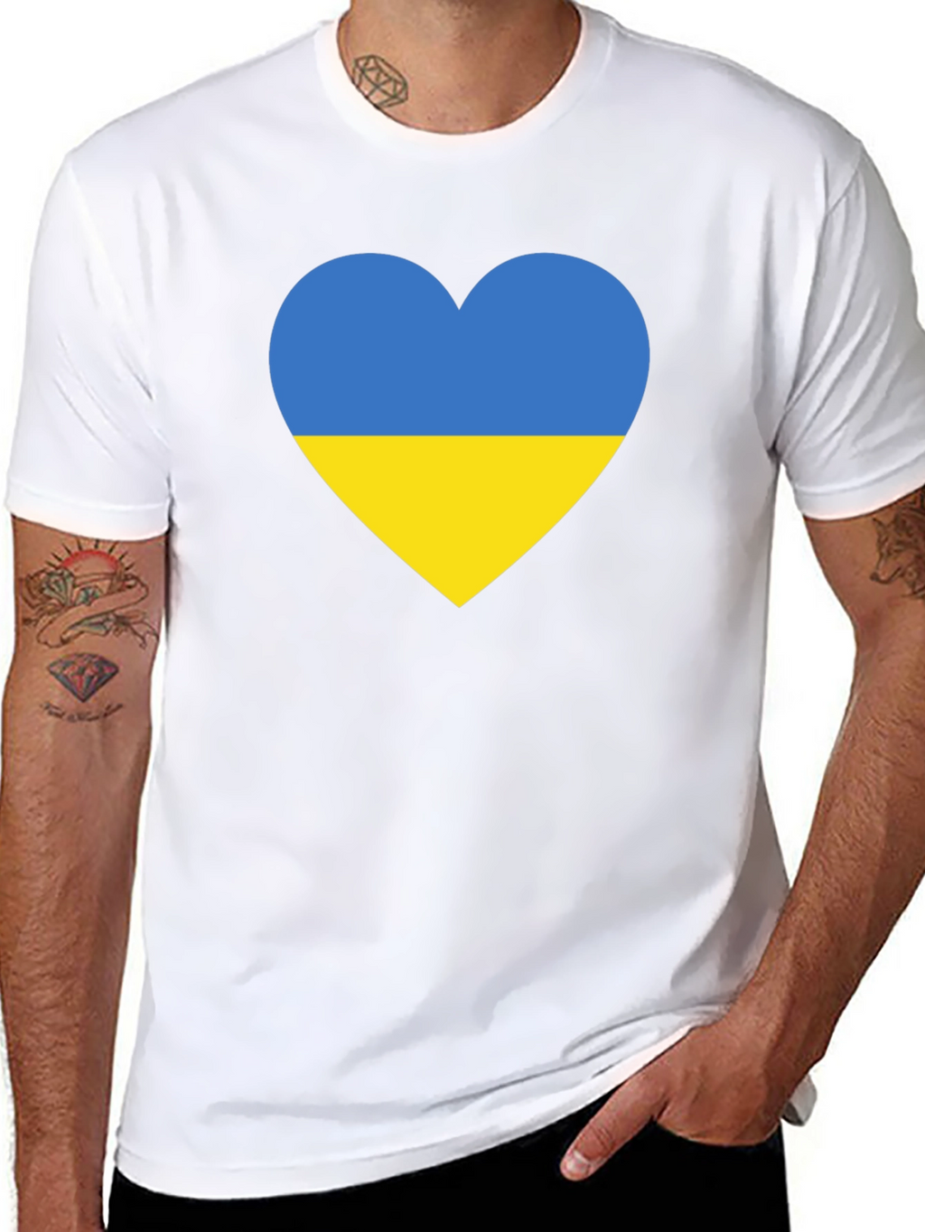 Ukraine Flag Heart T-Shirt