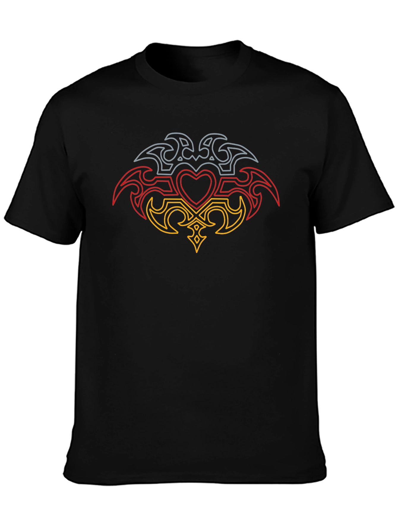 Tribal Heart Germany Flag Mens Black T-Shirt