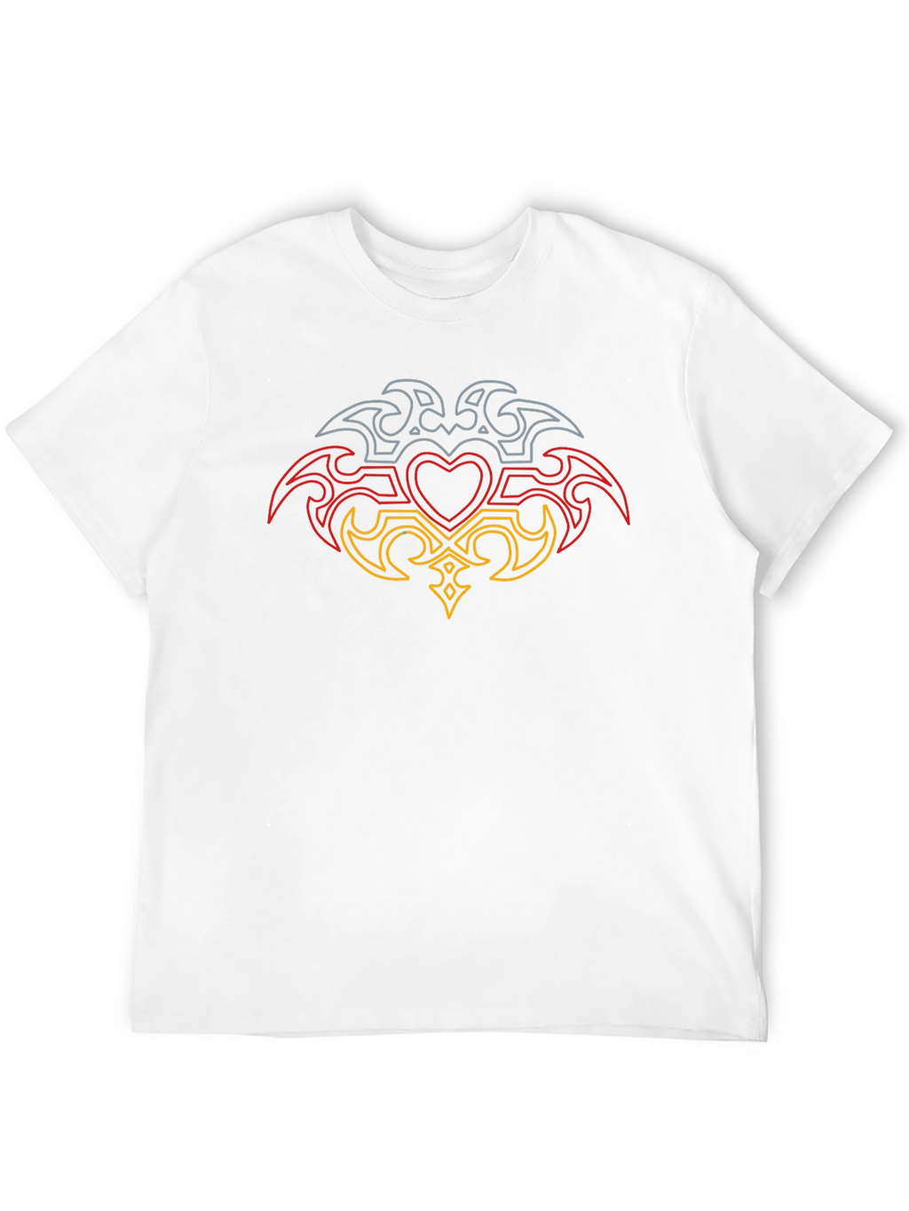 Tribal Heart Germany Flag Mens Black T-Shirt