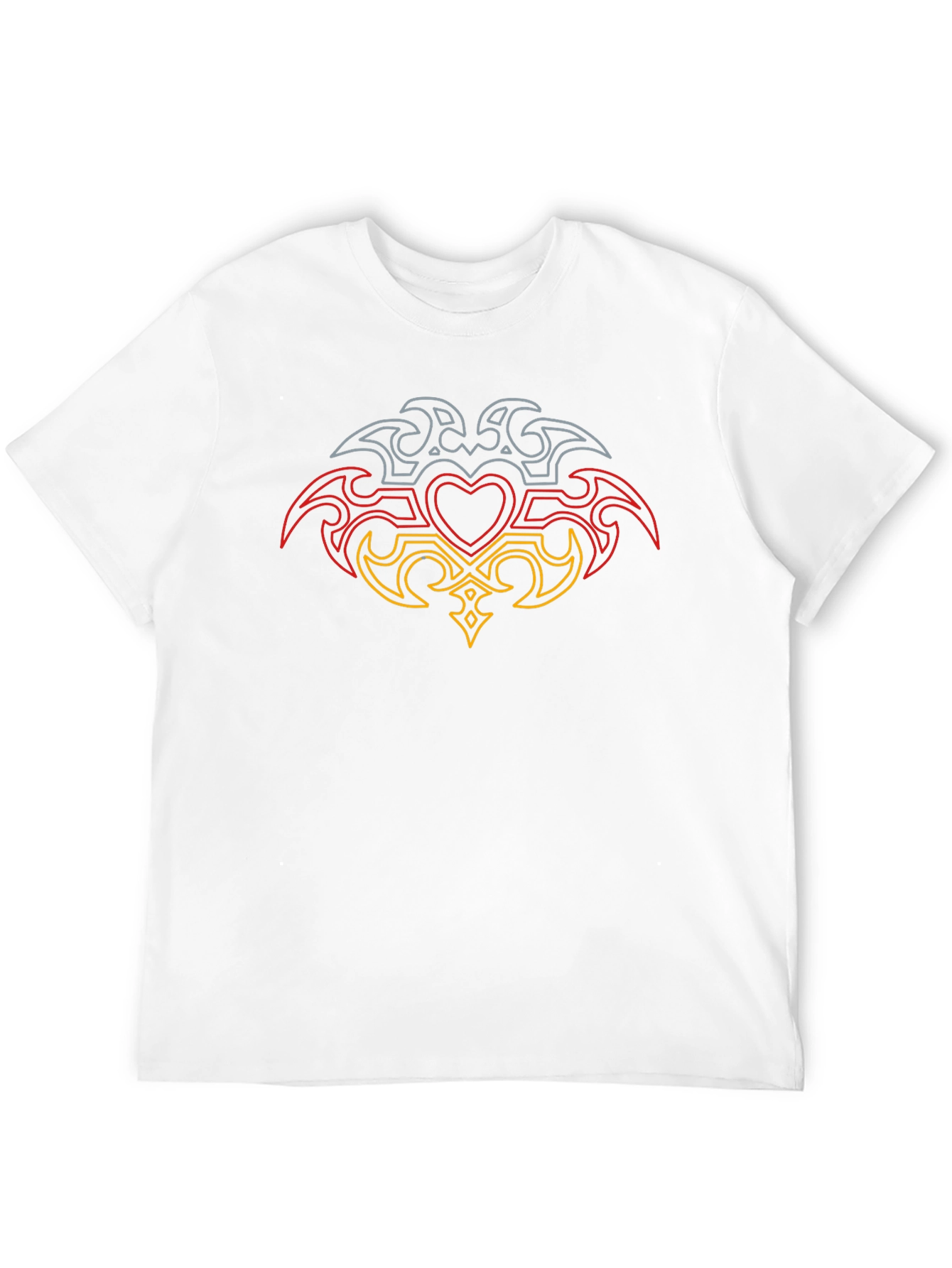 Tribal Heart Germany Flag Mens Black T-Shirt