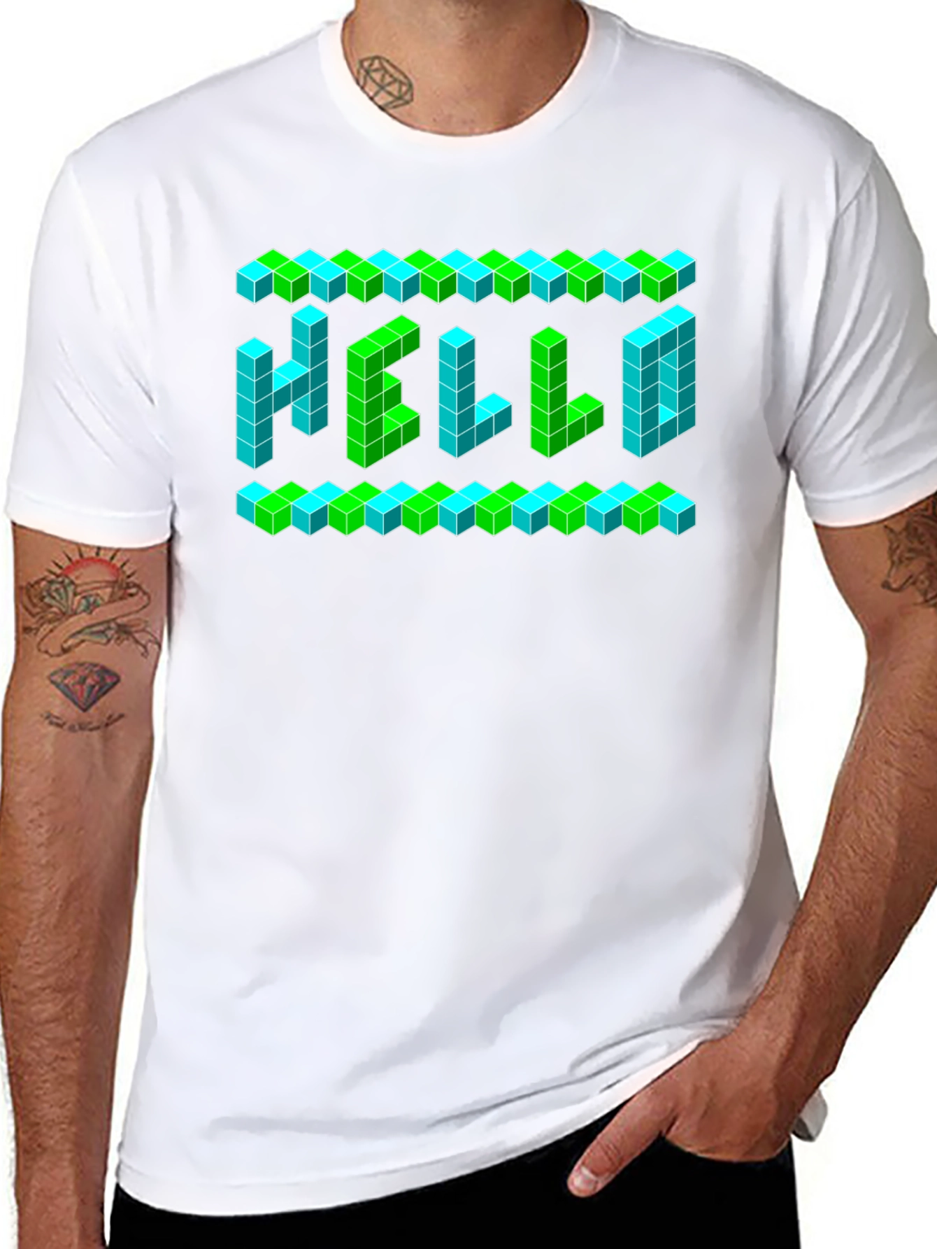 Pixel Hello T-Shirt - Retro Gaming Style