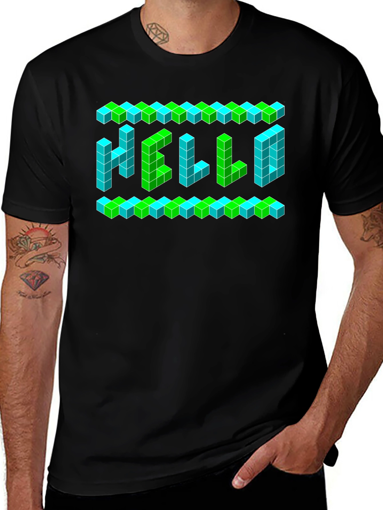 Pixel Hello T-Shirt - Retro Gaming Style