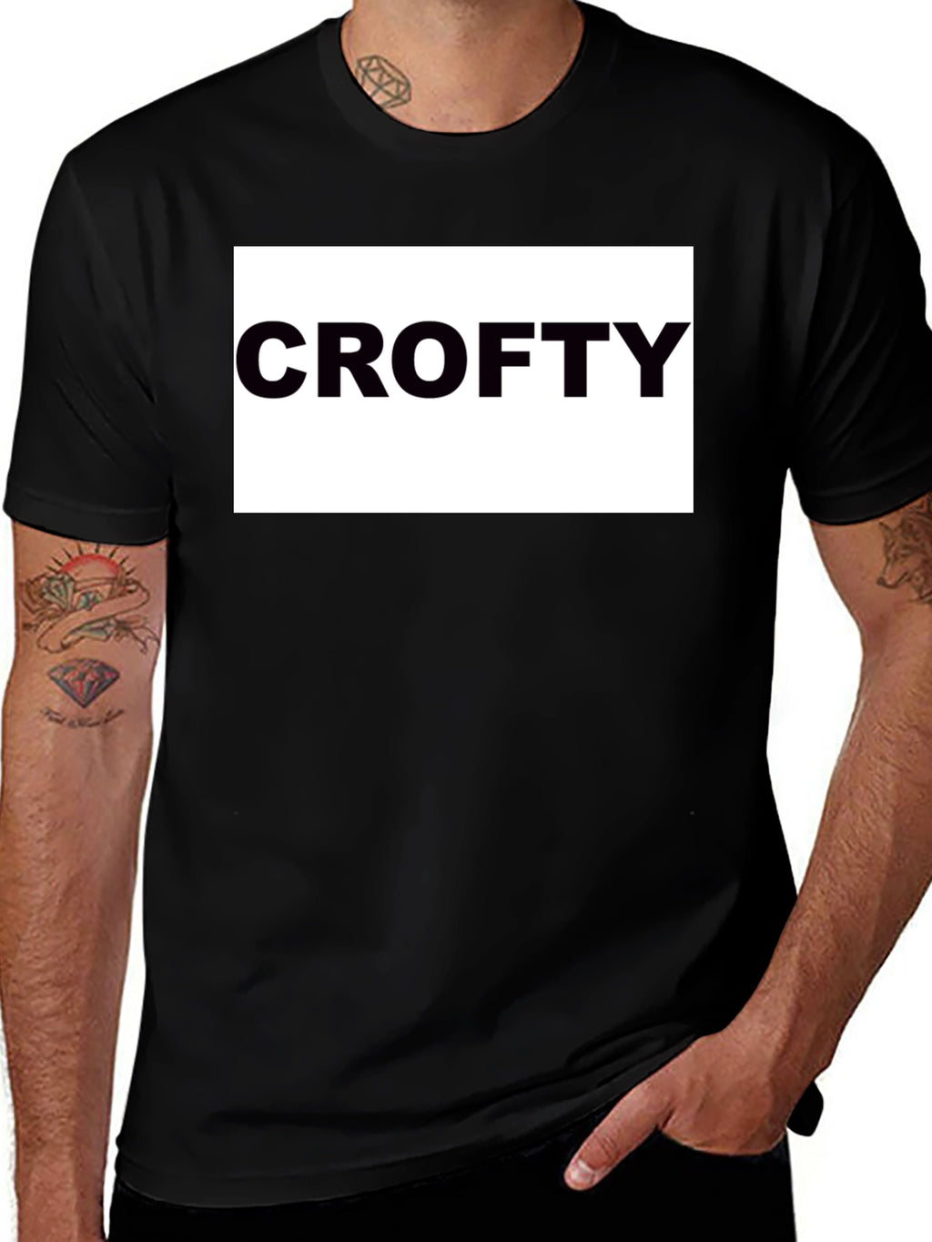 Crofty Black T-Shirt - Bold Statement Tee