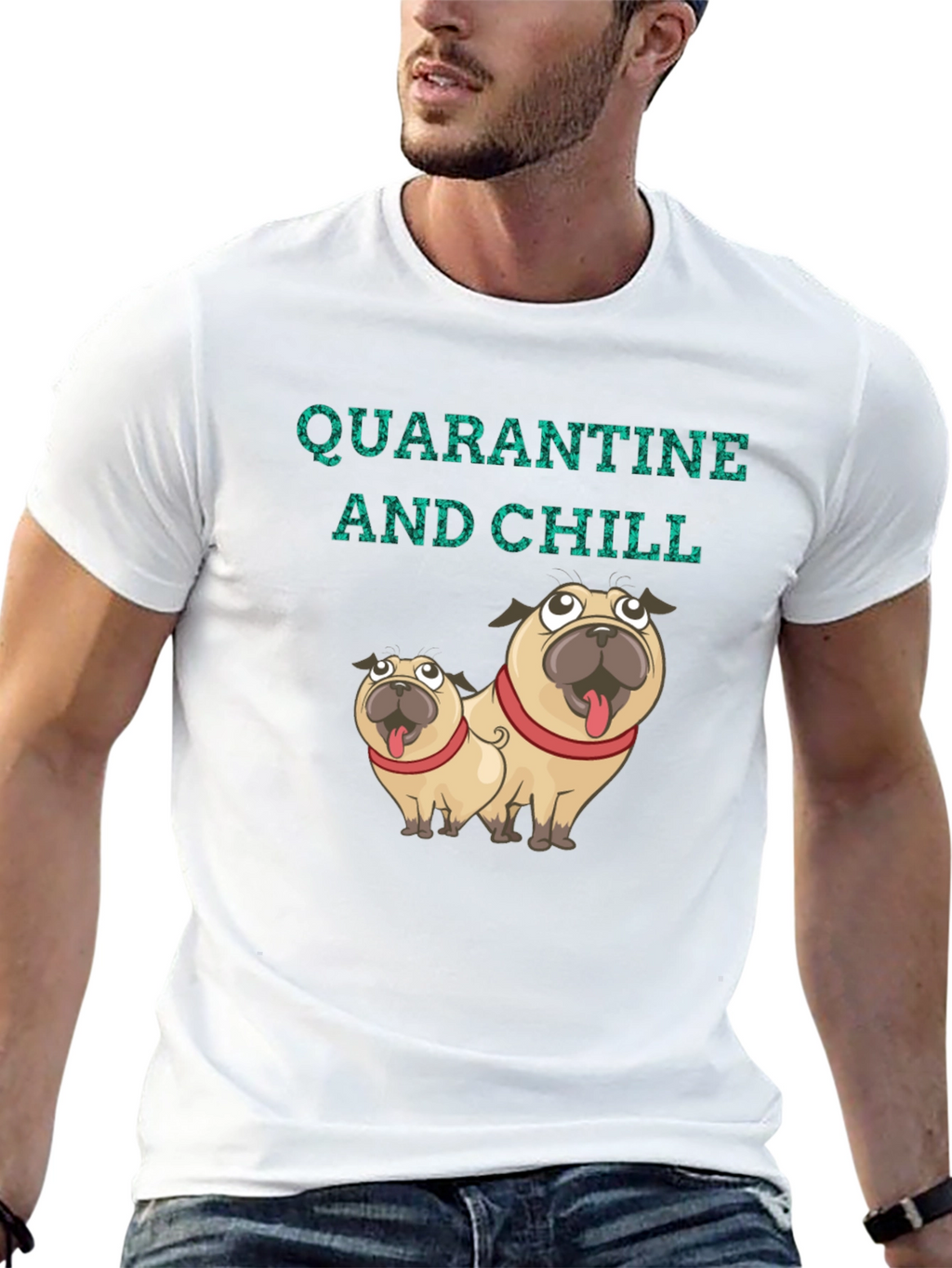 Quarantine & Chill Pug Graphic Tee