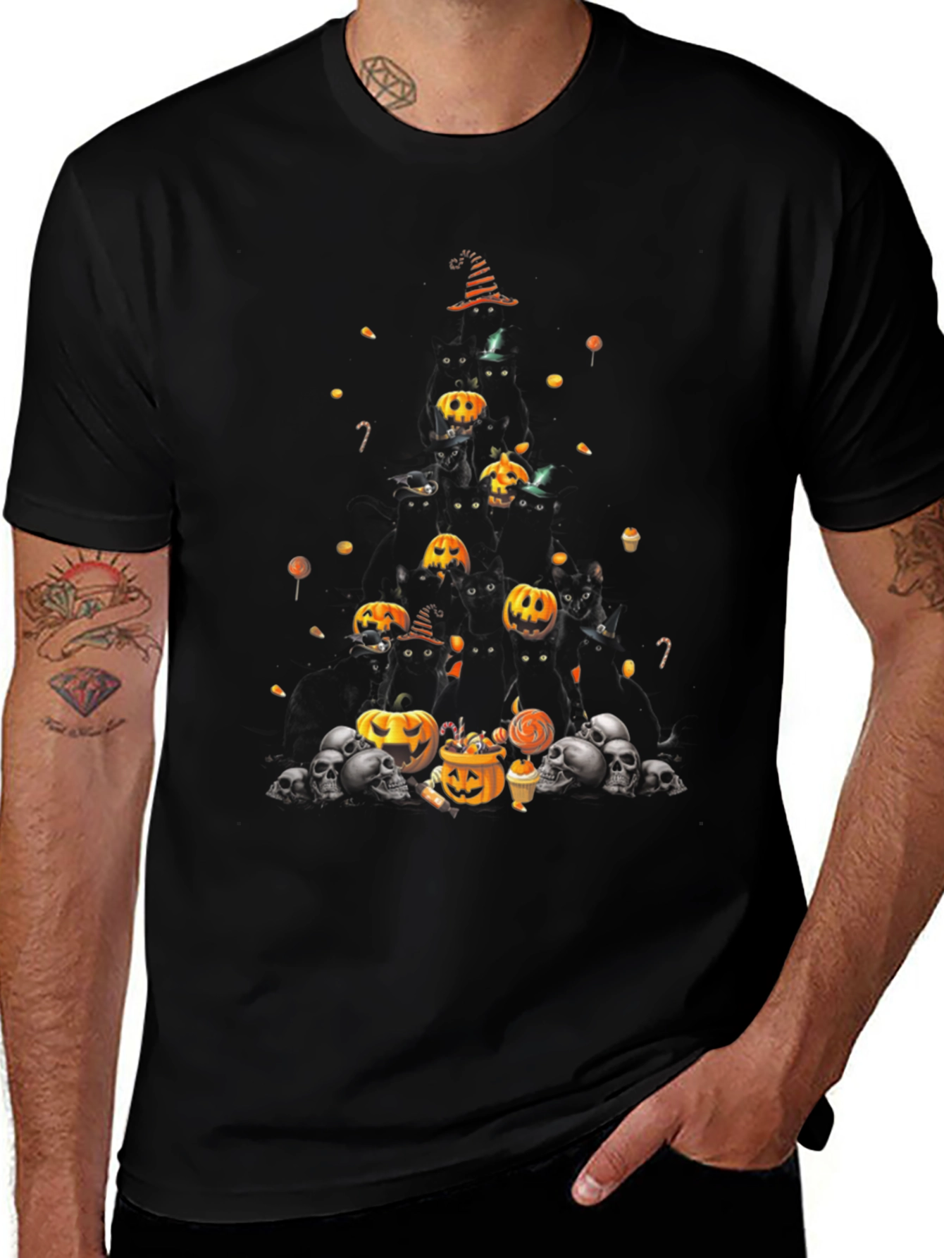 Halloween Pumpkin & Skull T-Shirt