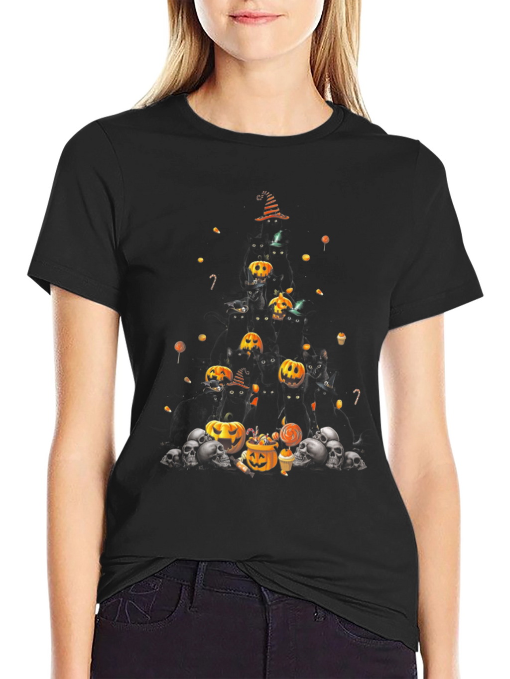 Halloween Pumpkin & Skull T-Shirt