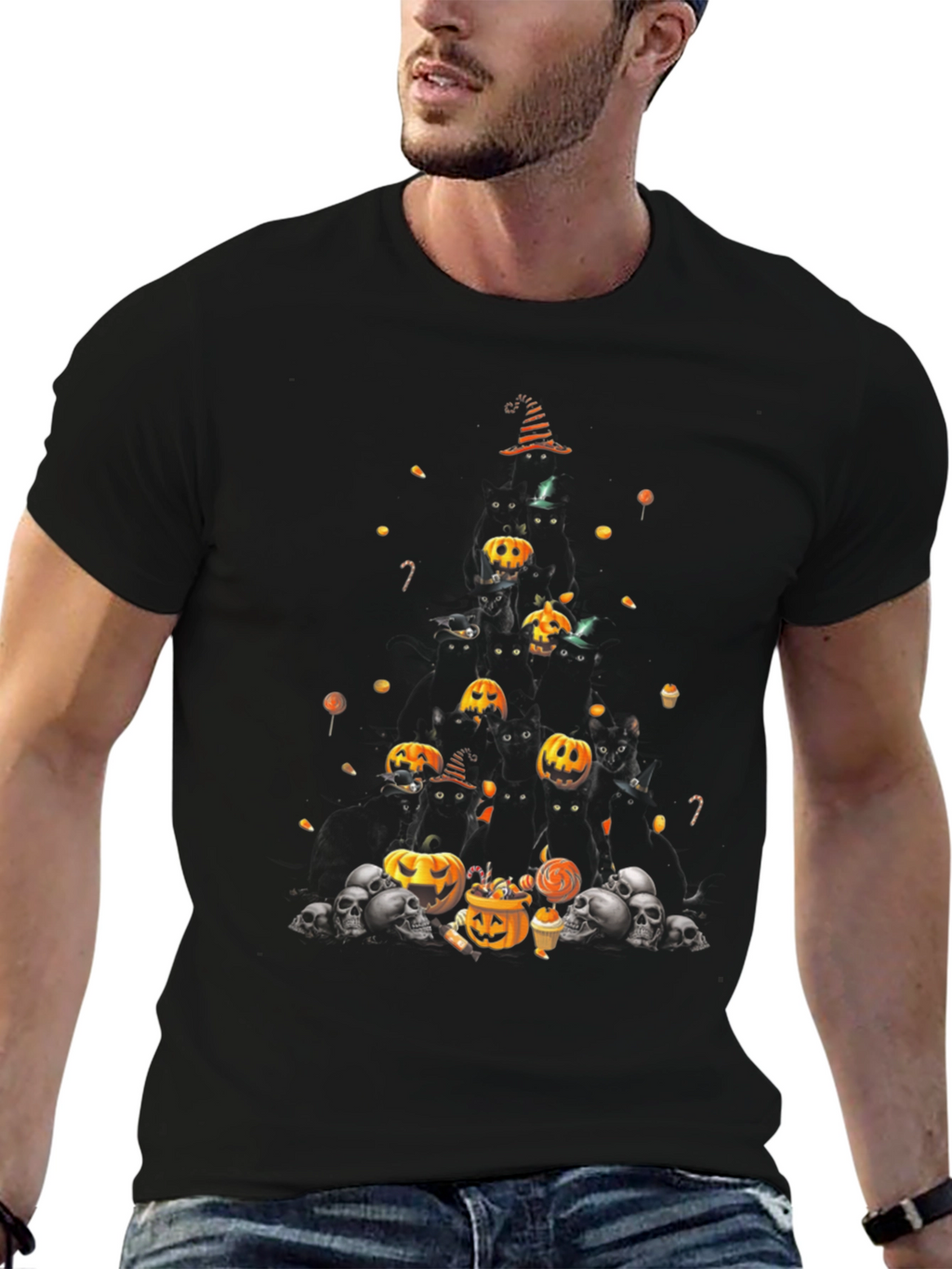 Halloween Pumpkin & Skull T-Shirt