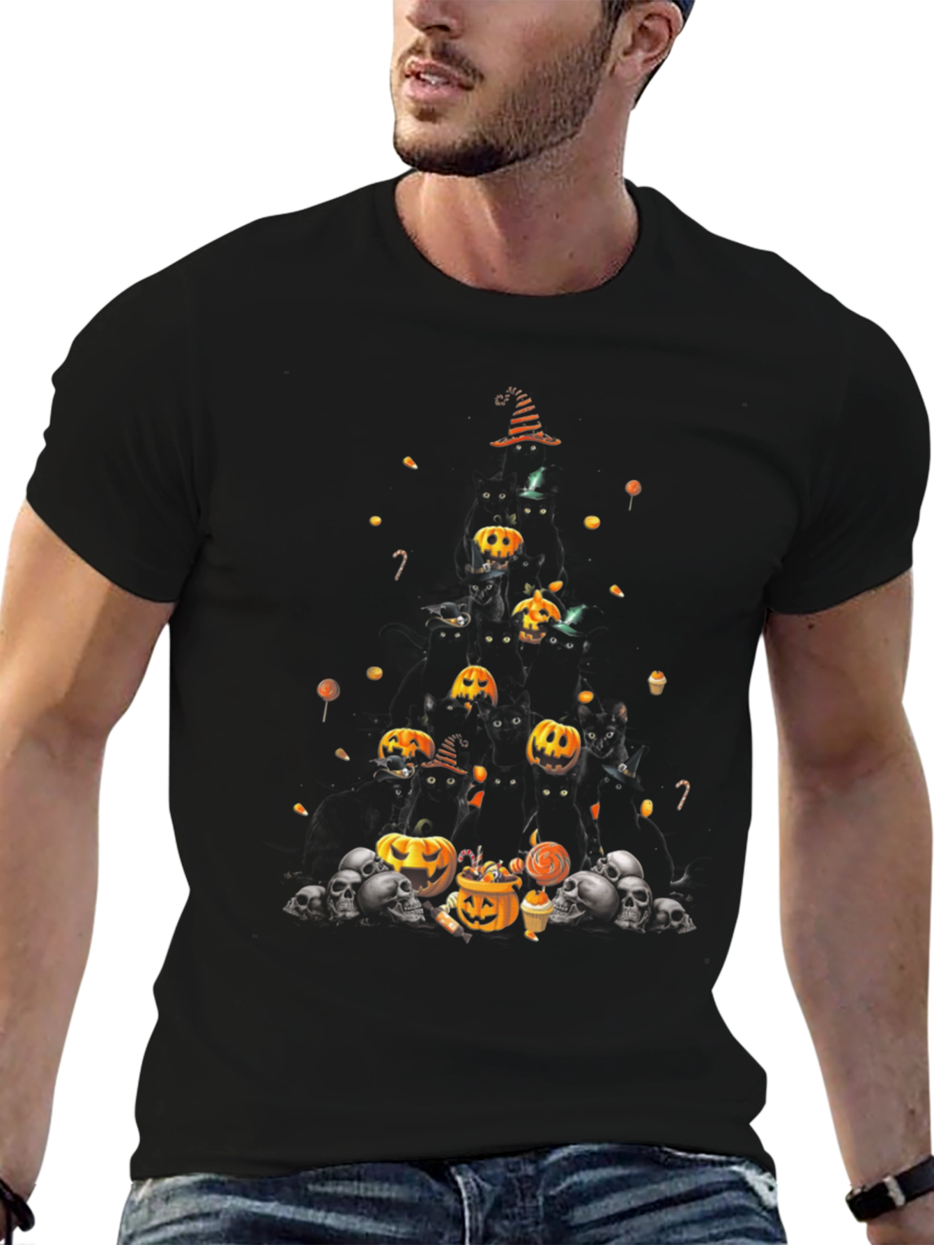 Halloween Pumpkin & Skull T-Shirt