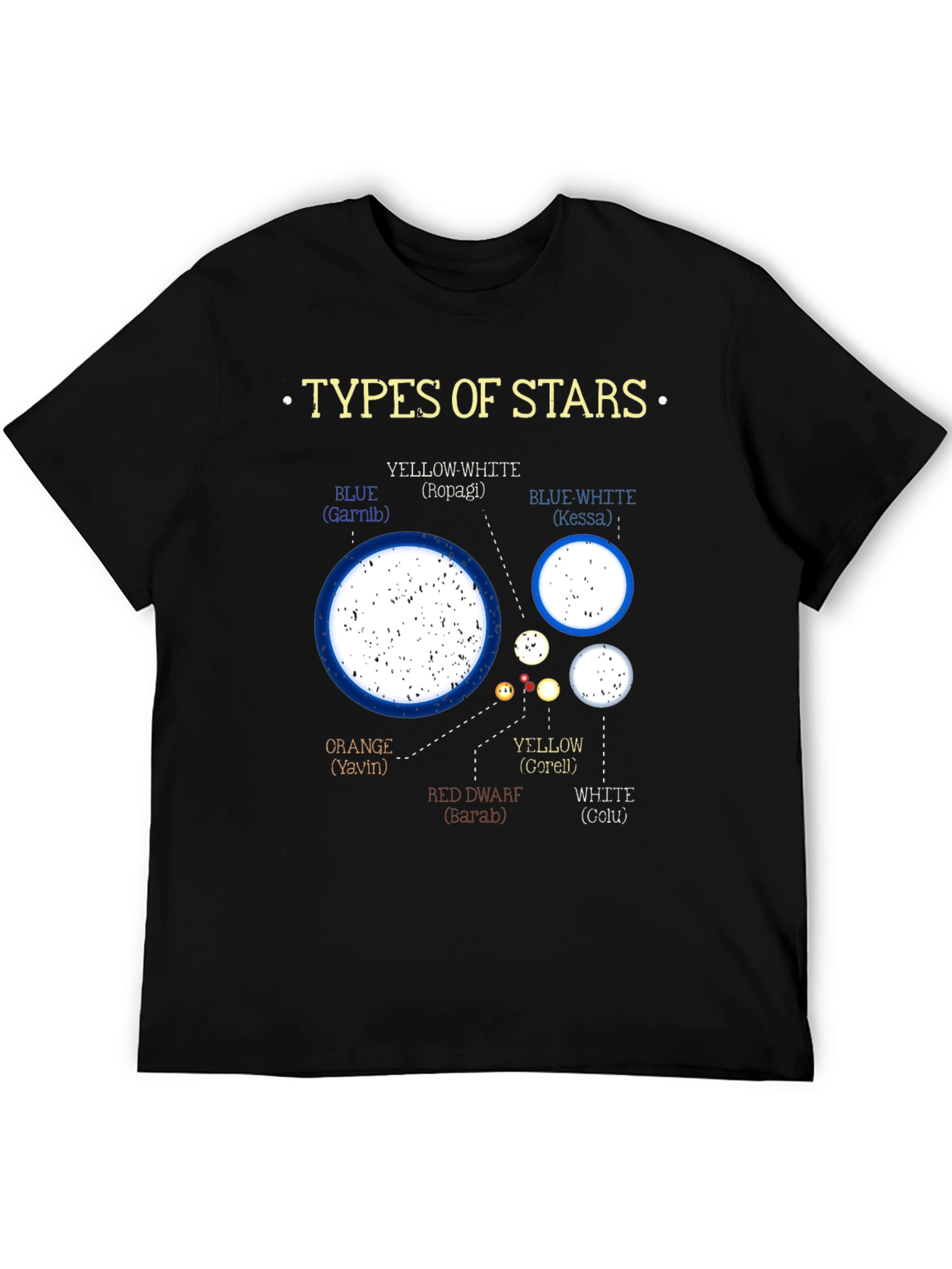 Types of Stars Graphic T-Shirt - Astronomy Tee