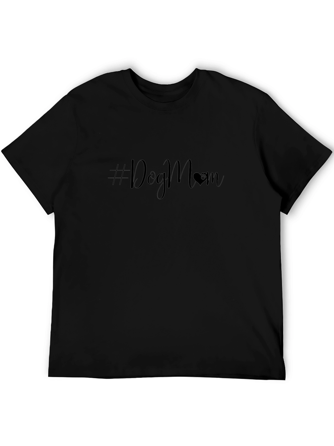 #DogMom Black T-Shirt - Stylish Dog Lover Apparel