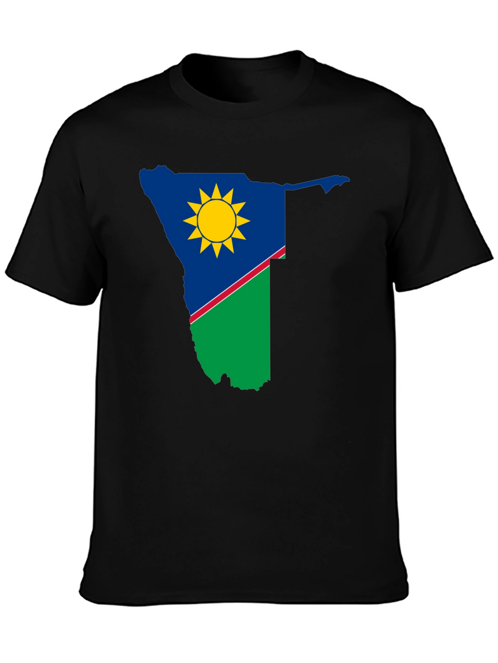 Namibia Flag Graphic T-Shirt - Black
