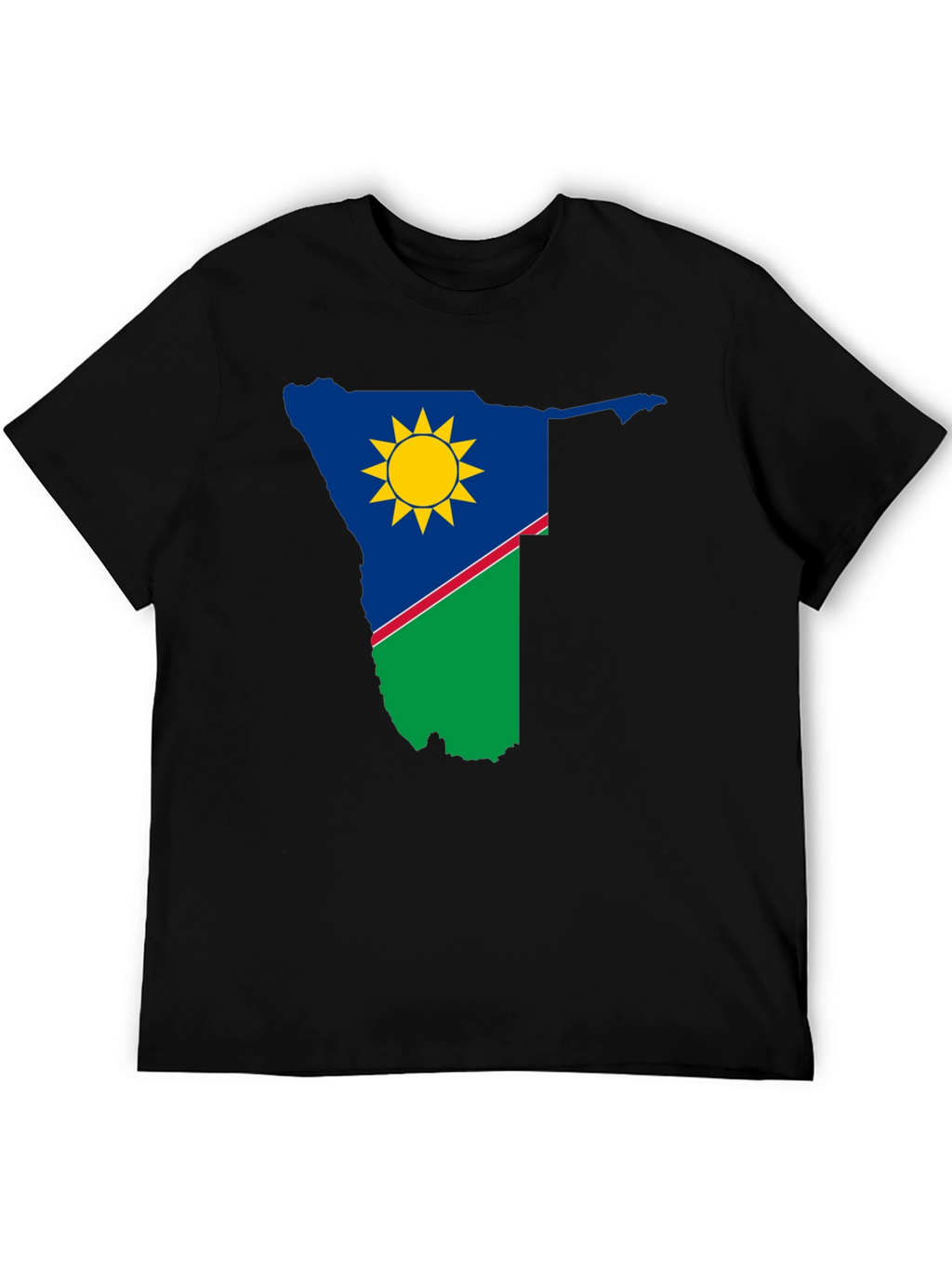 Namibia Flag Graphic T-Shirt - Black