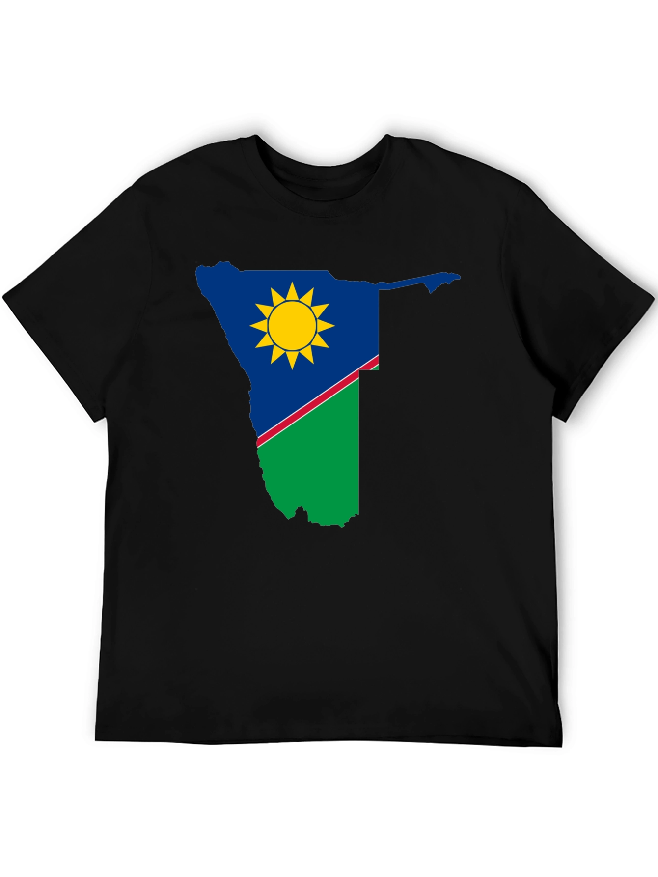 Namibia Flag Graphic T-Shirt - Black