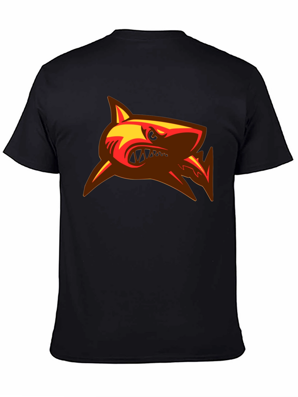 Mens Black T-Shirt with Shark Graphic