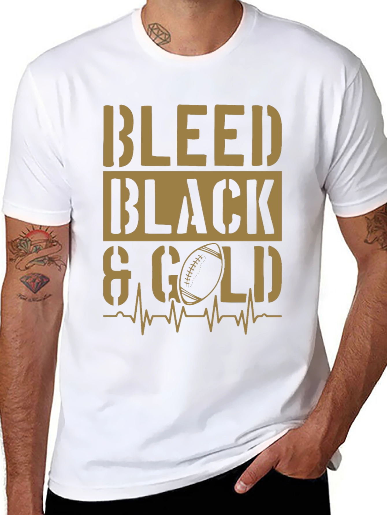 Bleed Black & Gold T-Shirt - Football Fan Apparel