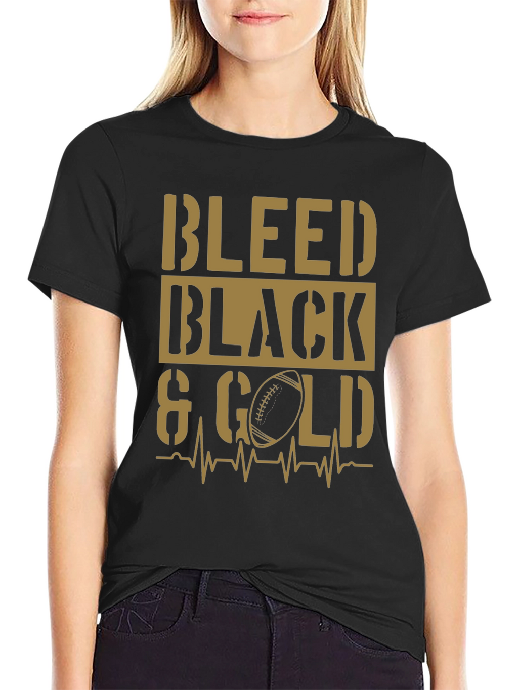 Bleed Black & Gold T-Shirt - Football Fan Apparel