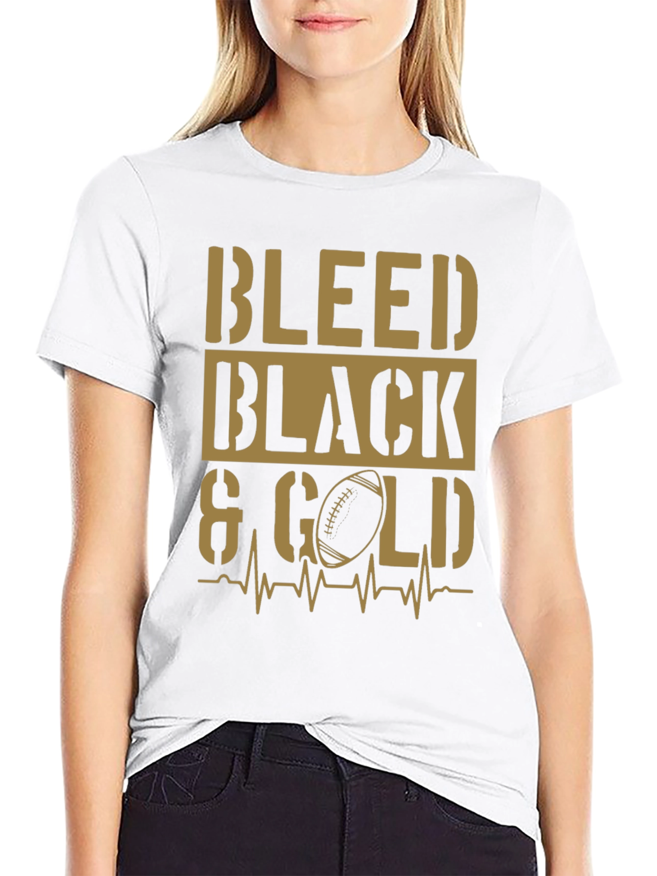 Bleed Black & Gold T-Shirt - Football Fan Apparel