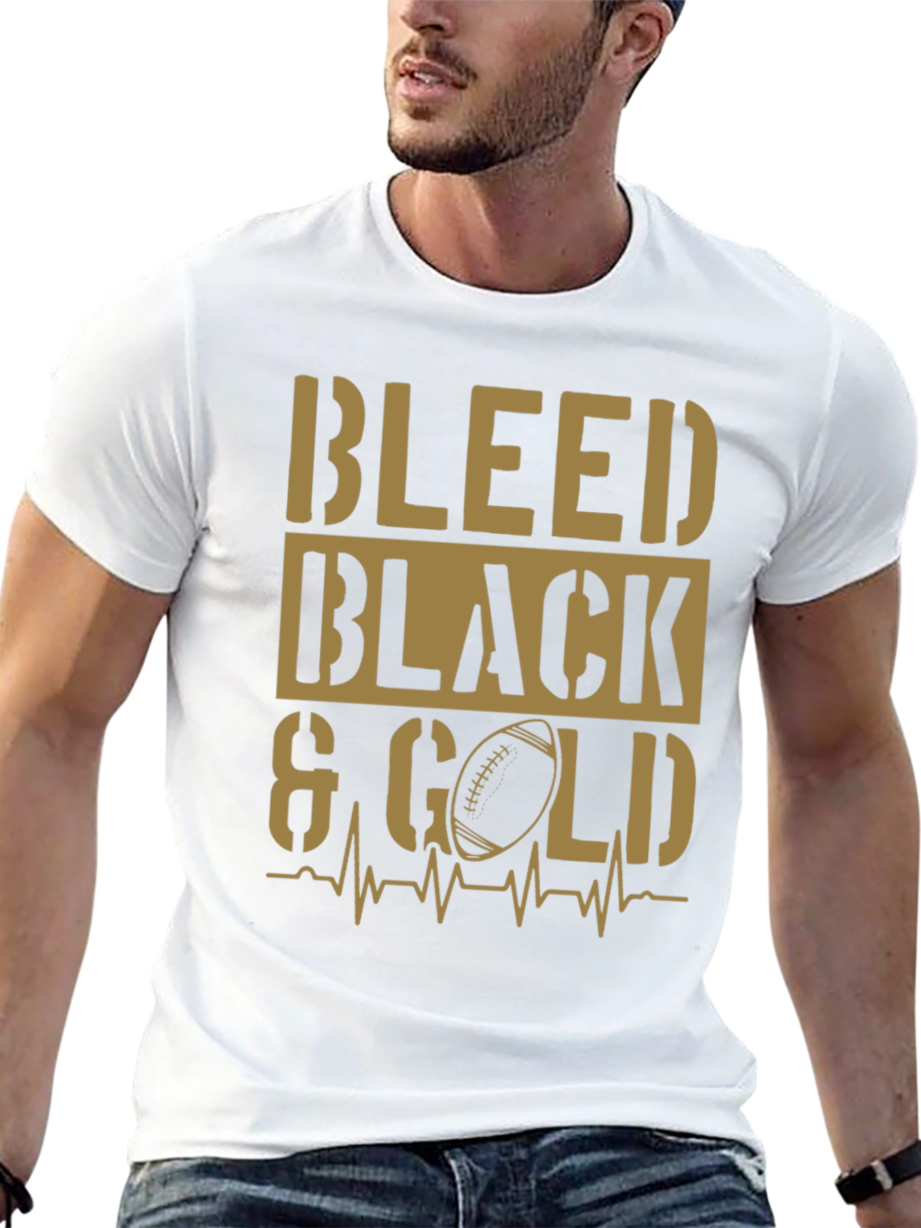 Bleed Black & Gold T-Shirt - Football Fan Apparel