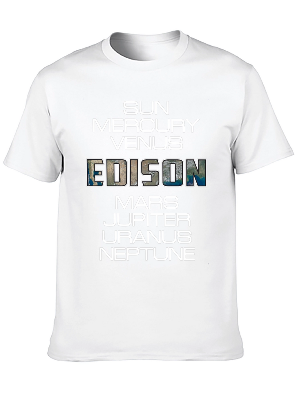 Planets T-Shirt - Space Edison Black Tee