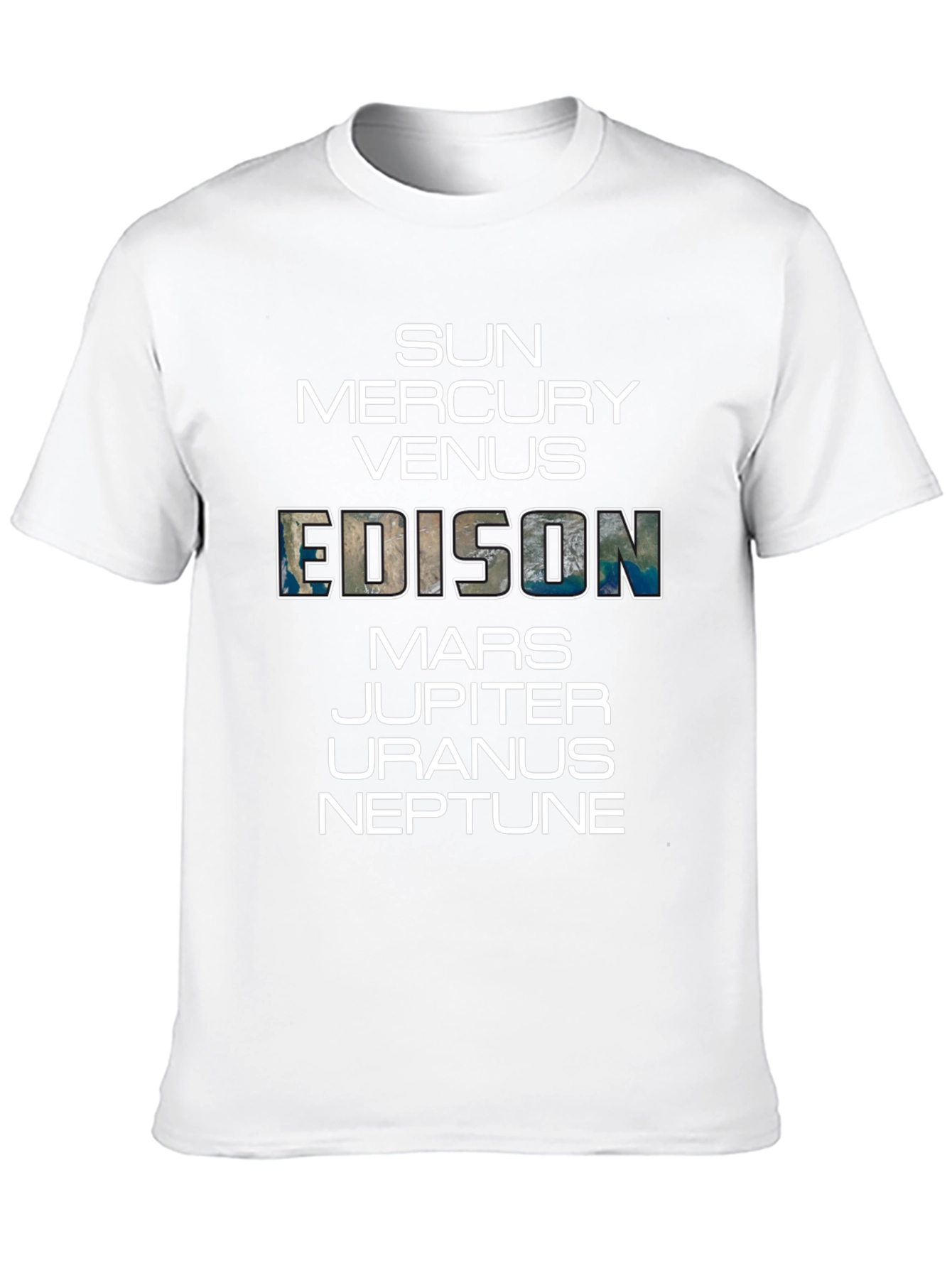 Planets T-Shirt - Space Edison Black Tee