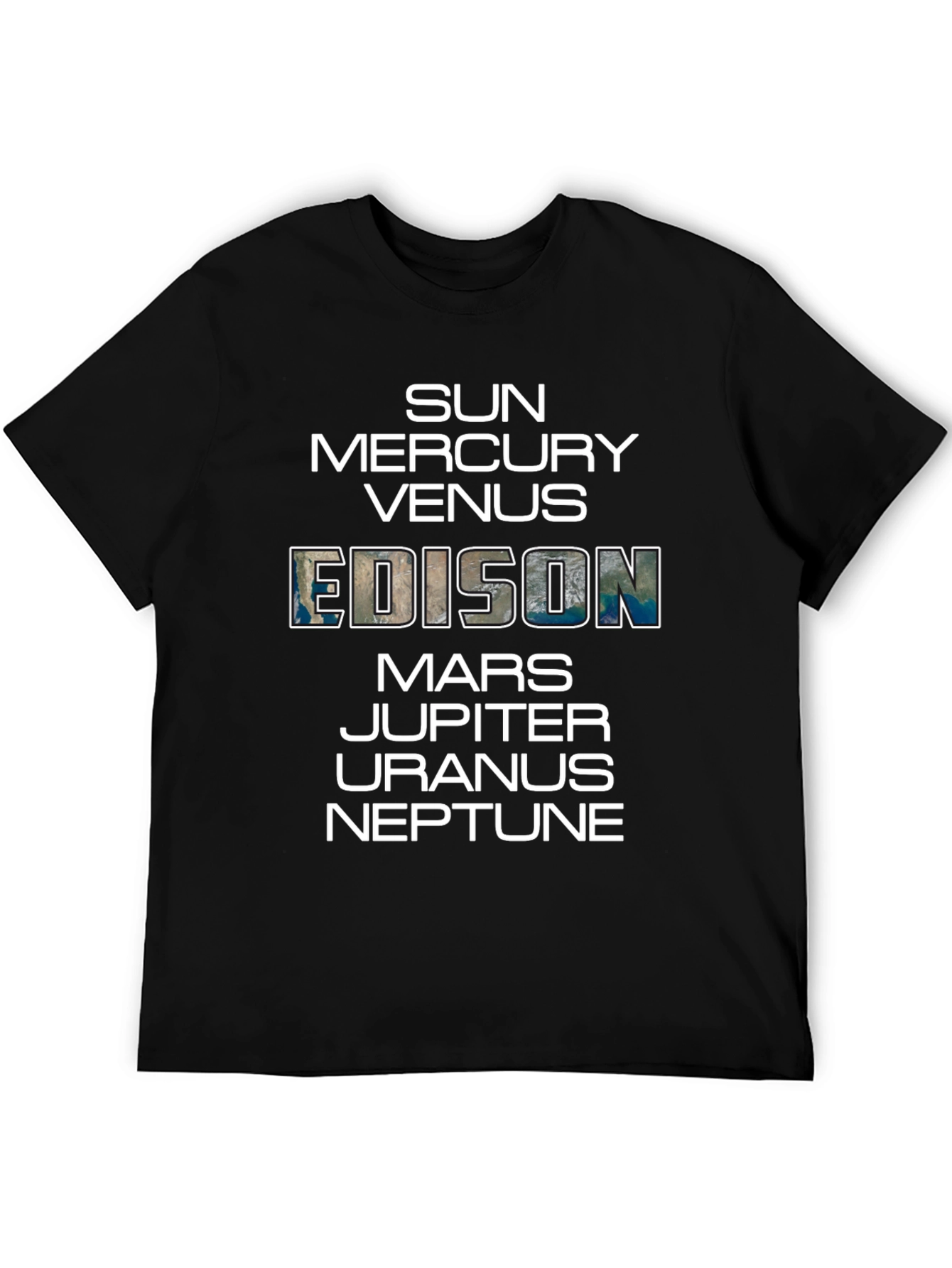 Planets T-Shirt - Space Edison Black Tee