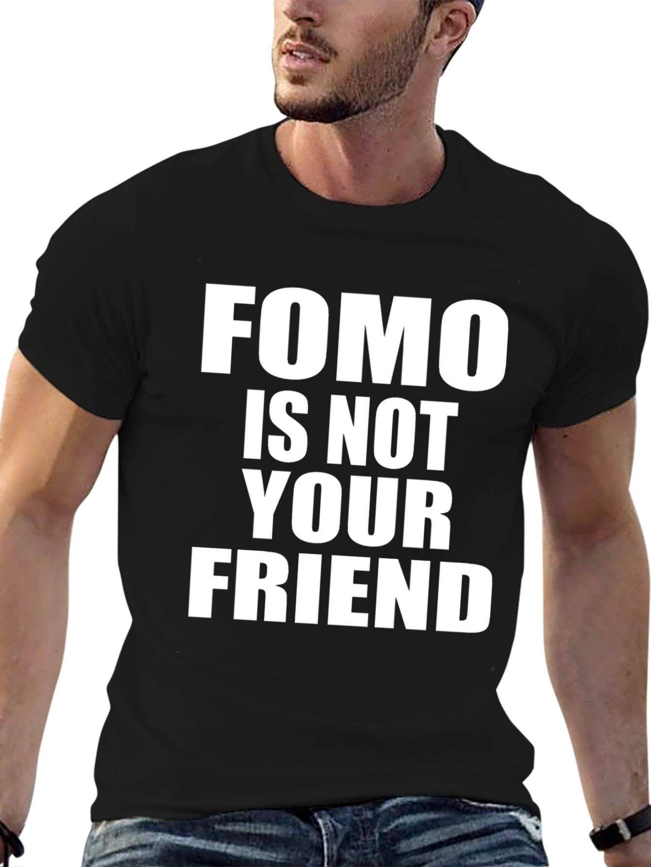 FOMO Is Not Your Friend Graphic T-Shirt - Black