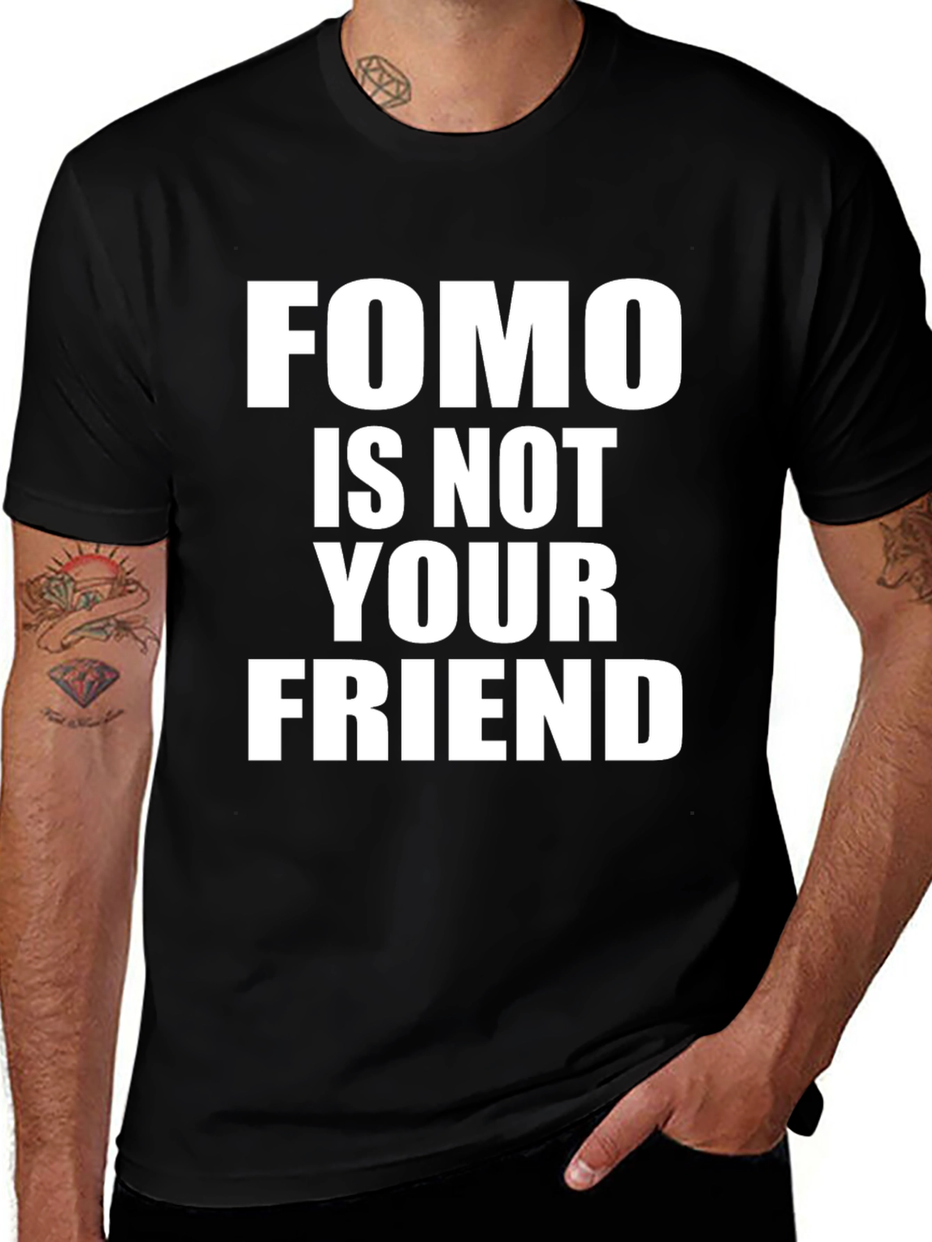 FOMO Is Not Your Friend Graphic T-Shirt - Black