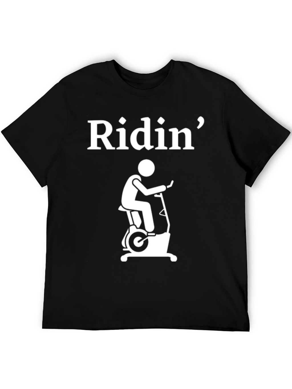 Ridin Exercise Bike Graphic T-Shirt - Black Cotton Tee