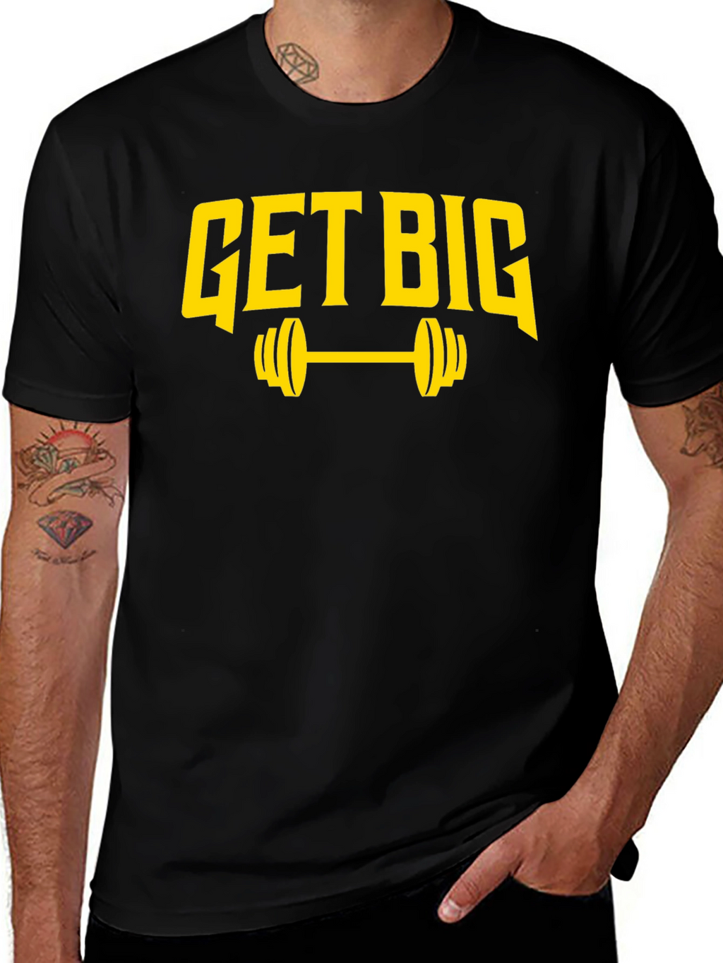 Get Big Weightlifting T-Shirt Gym Motivation