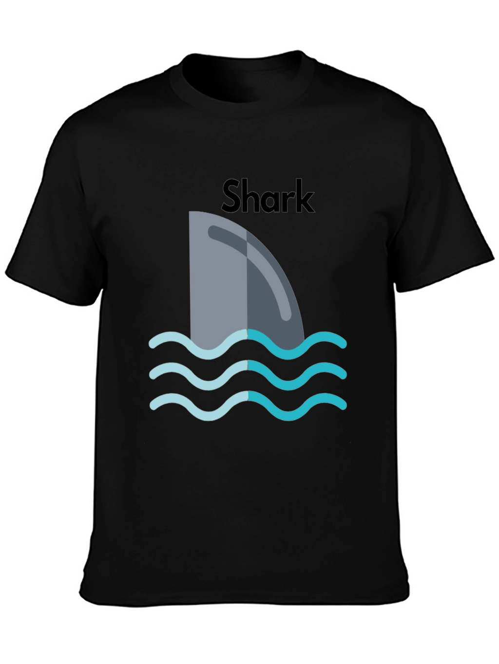 Shark Fin Graphic Black T-Shirt