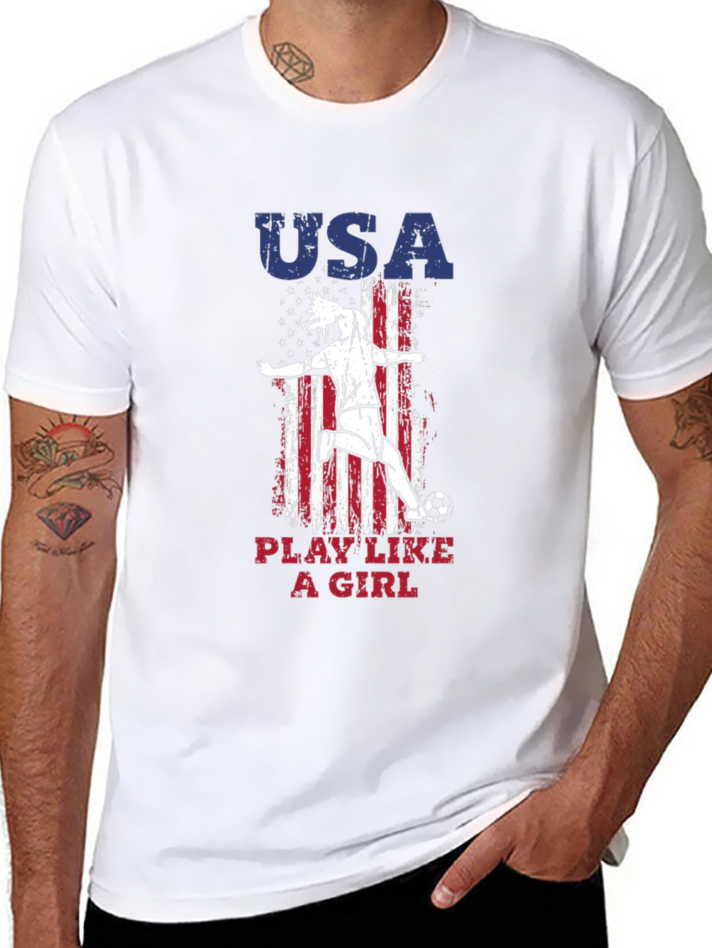USA Play Like a Girl Soccer T-Shirt