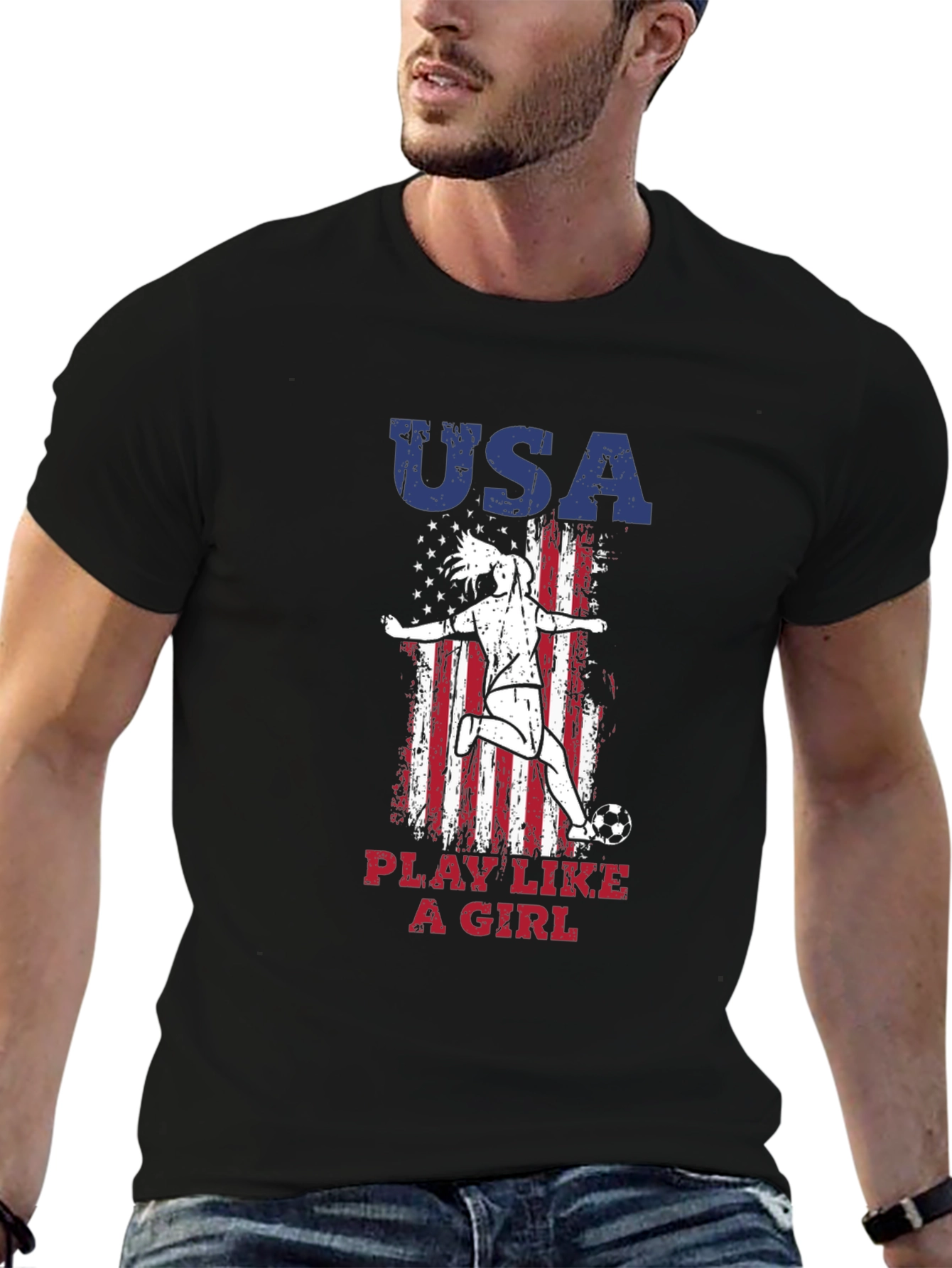 USA Play Like a Girl Soccer T-Shirt
